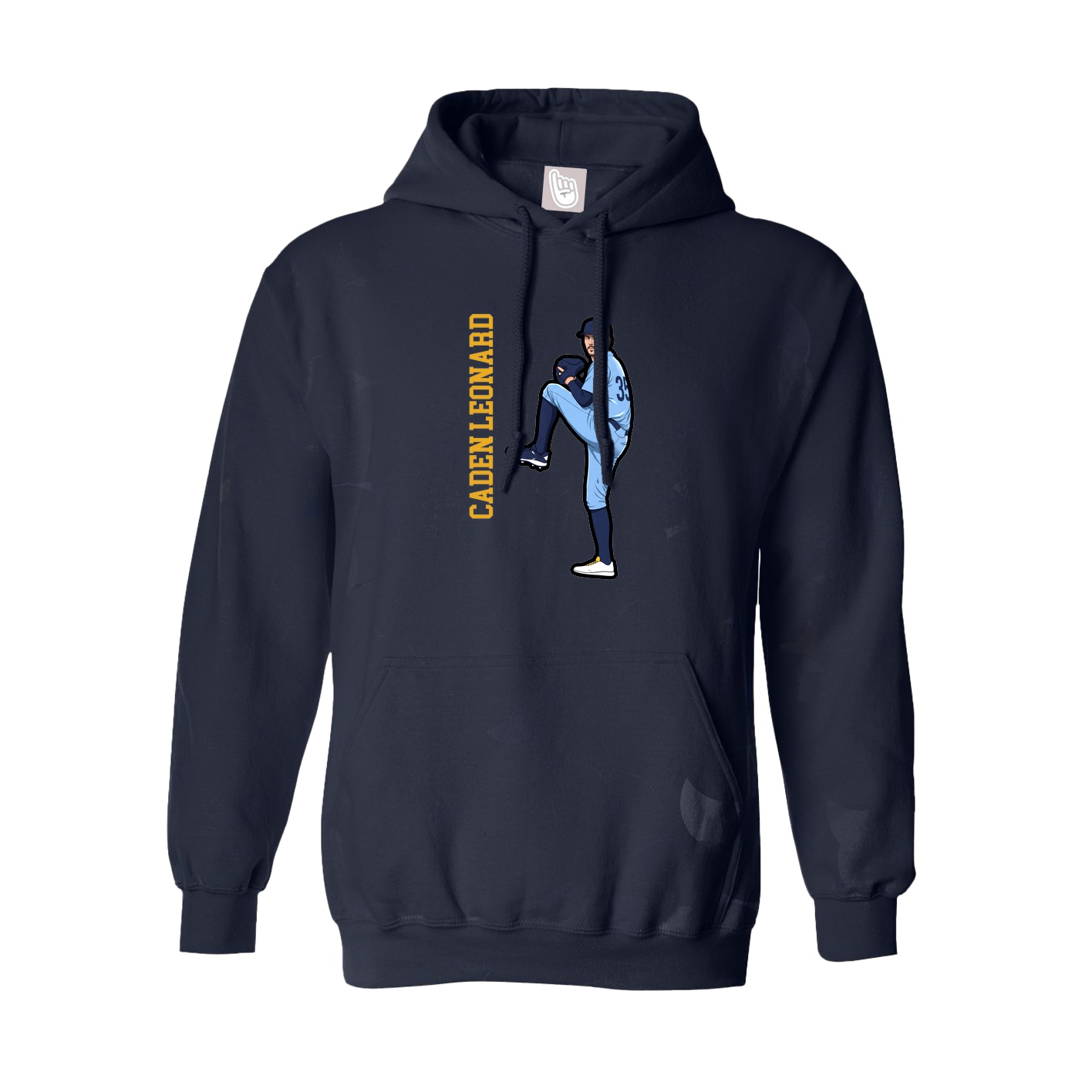Youth Hoodie — Name Vertical in Navy