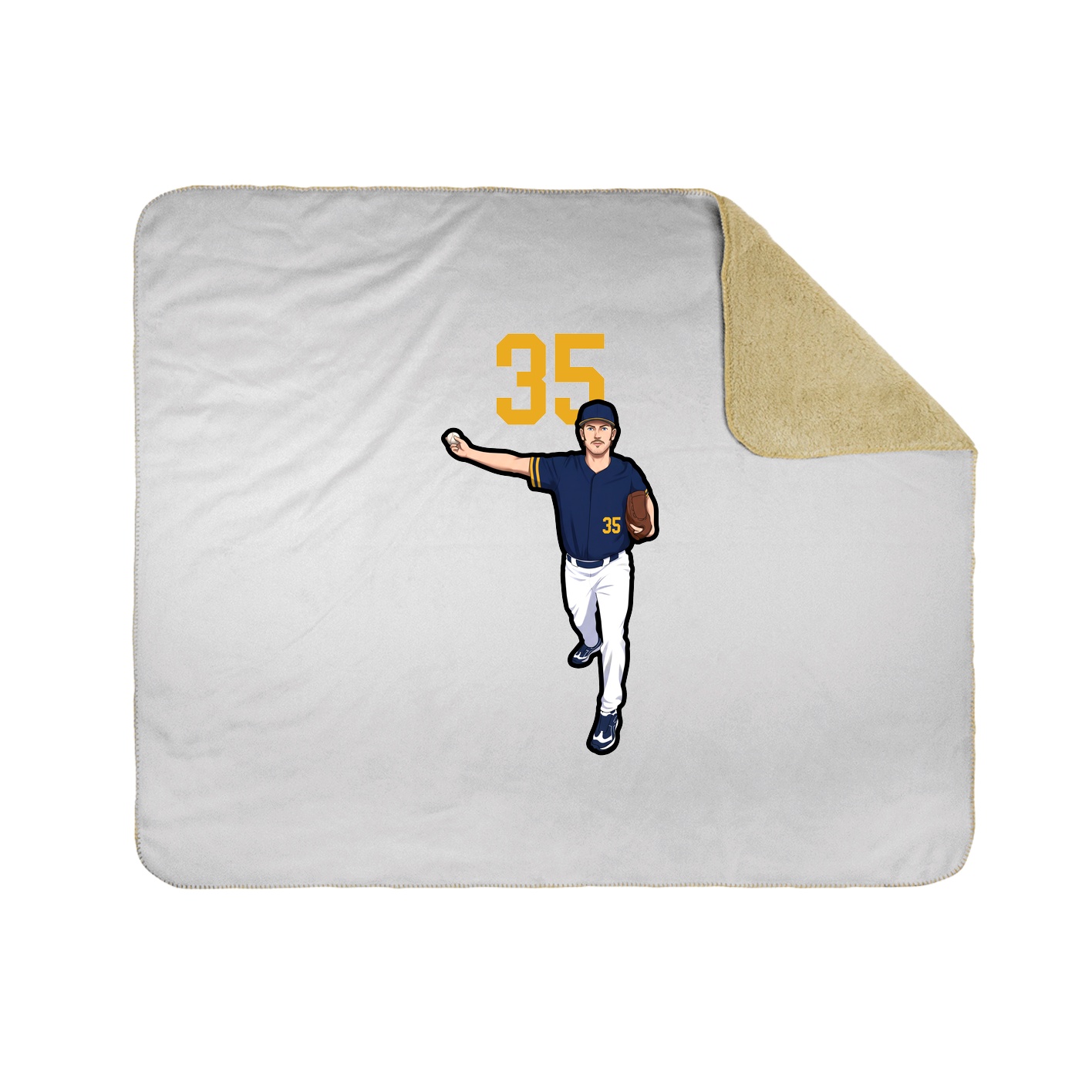 Throw Blanket — Number Top in White