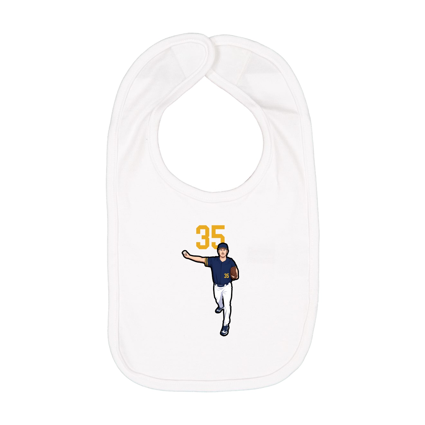Infant Bib — Number Top in White
