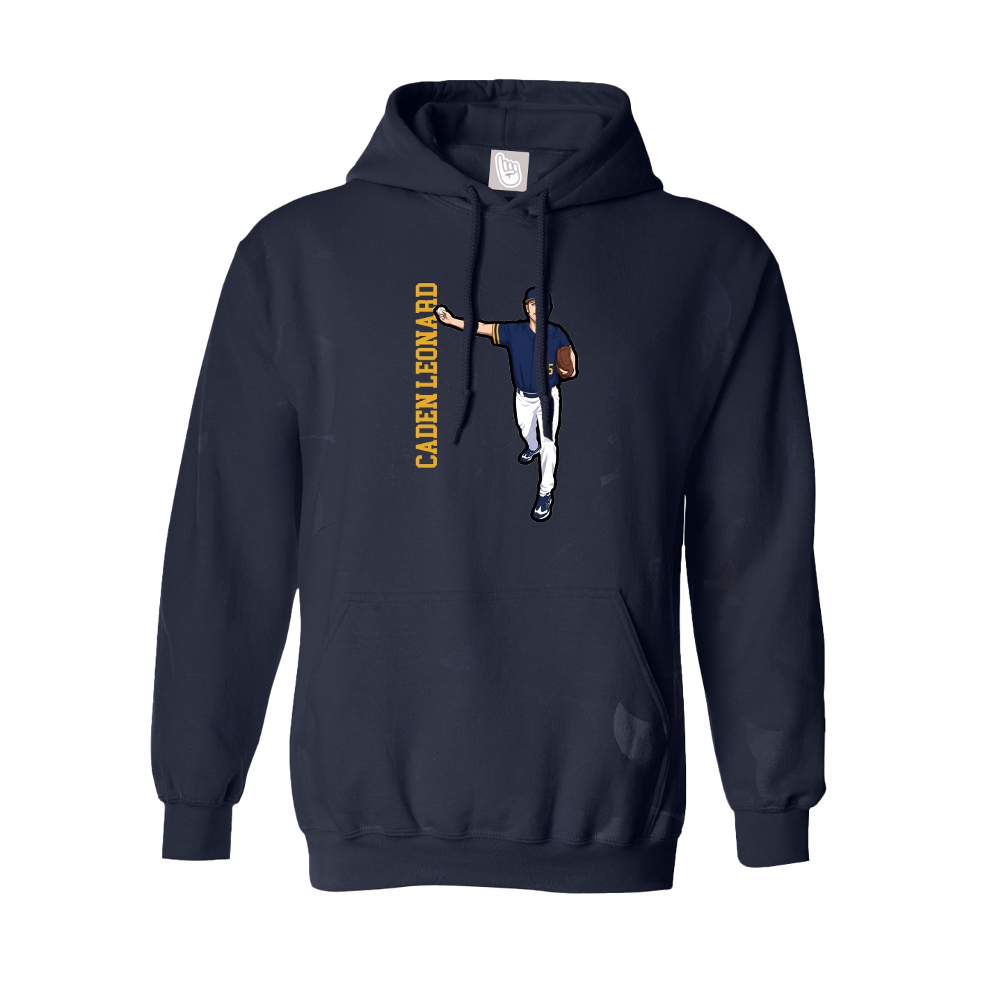 Hoodie — Name Vertical in Navy