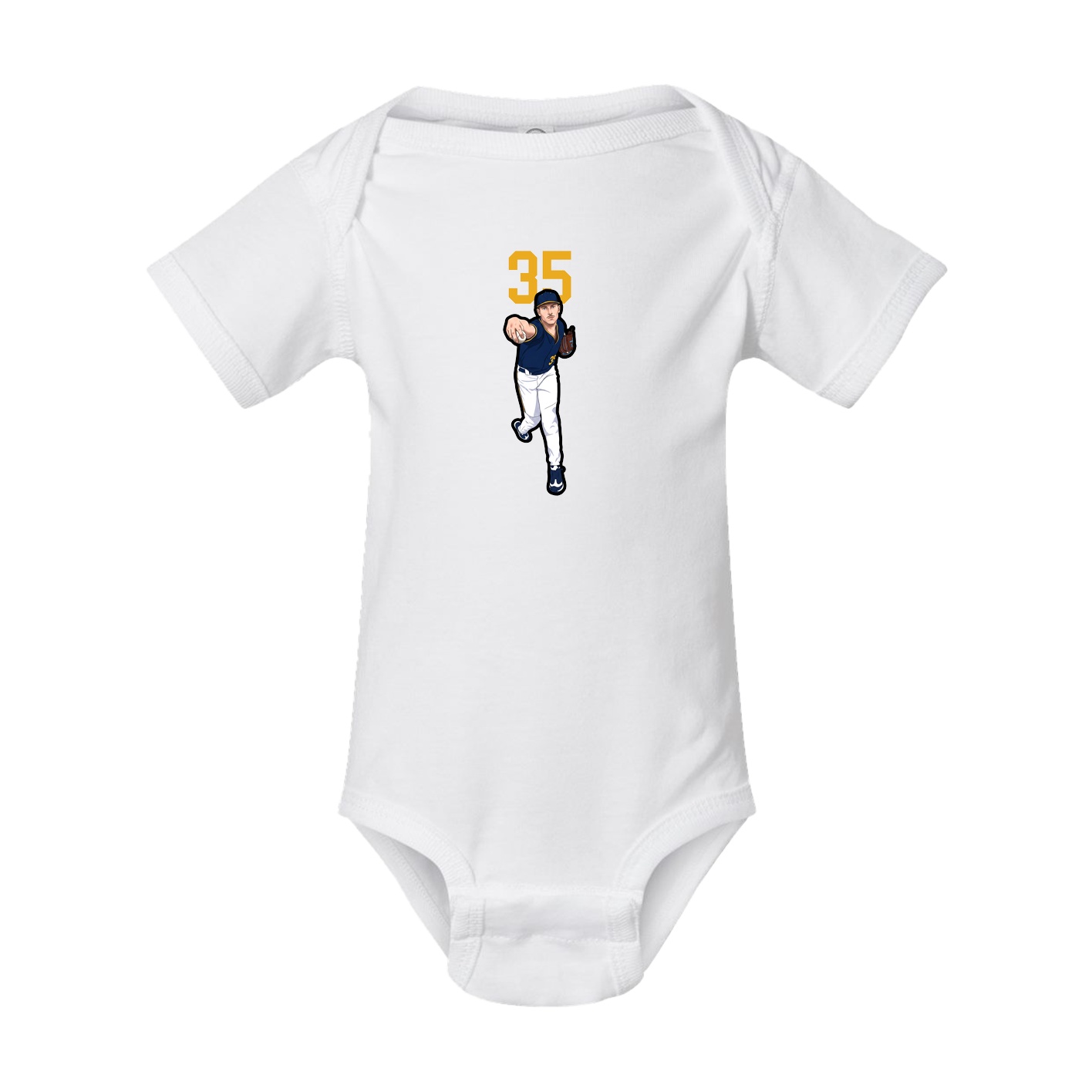 Baby Onesie — Number Top in White