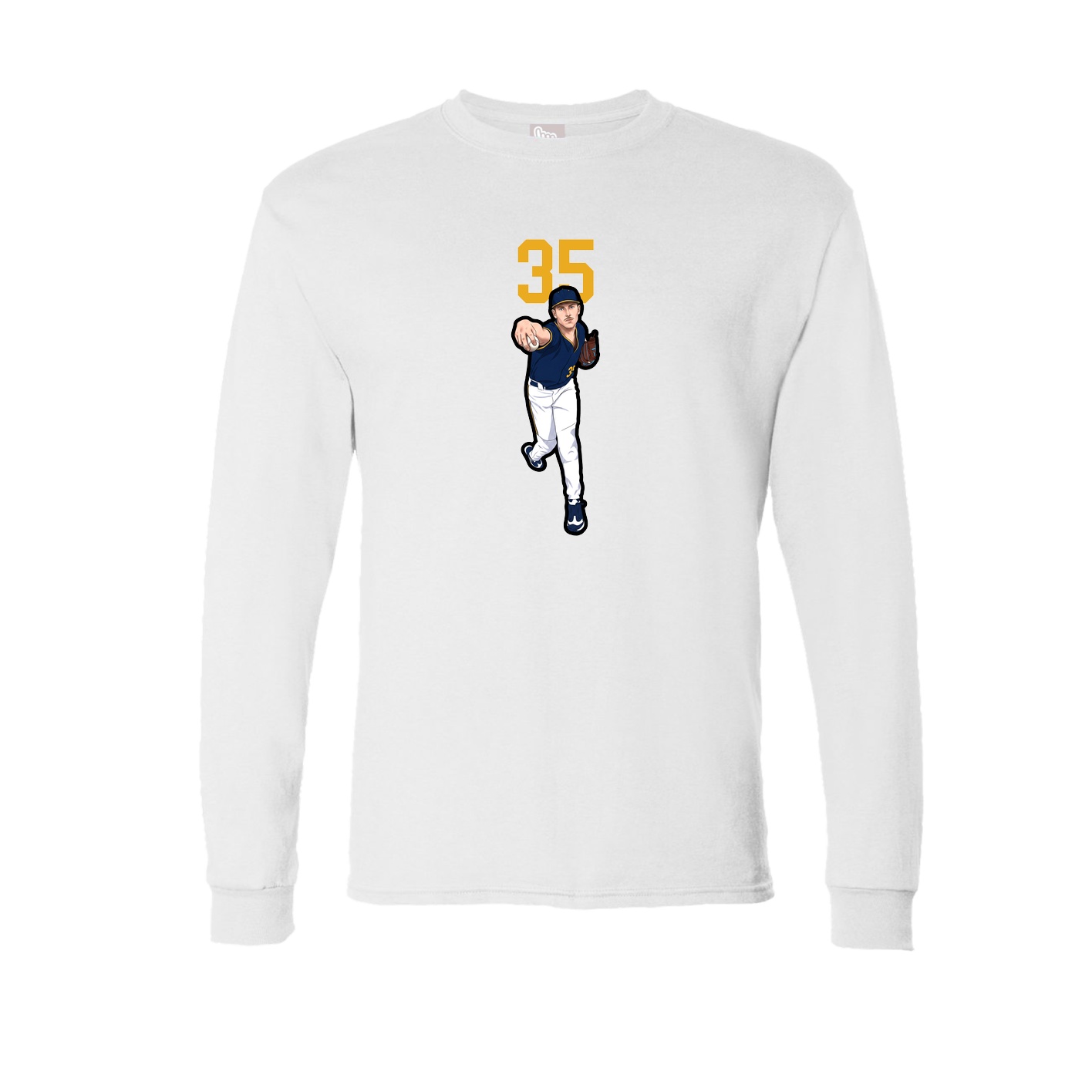 Long Sleeve Tee — Number Top in White