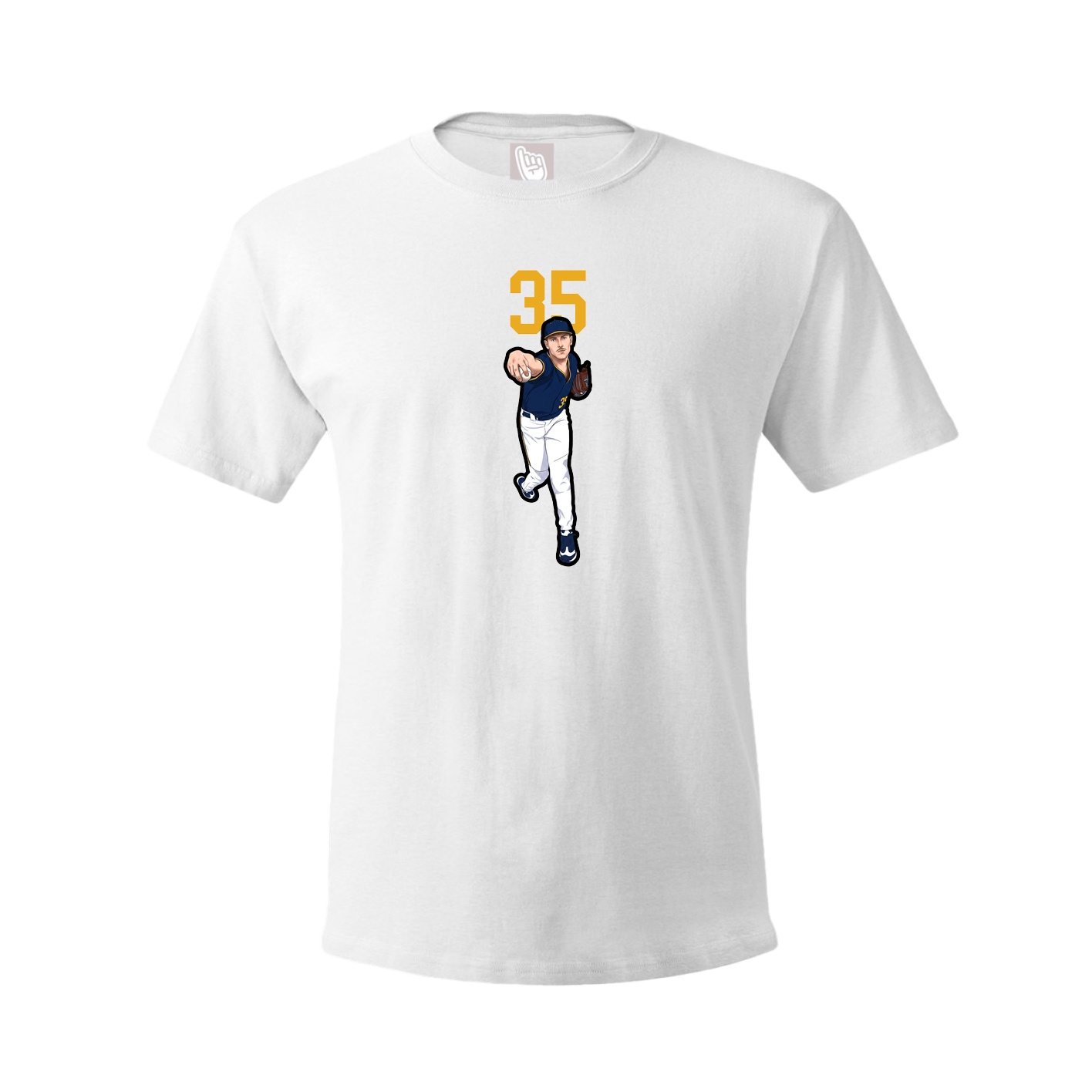 Youth Tee — Number Top in White