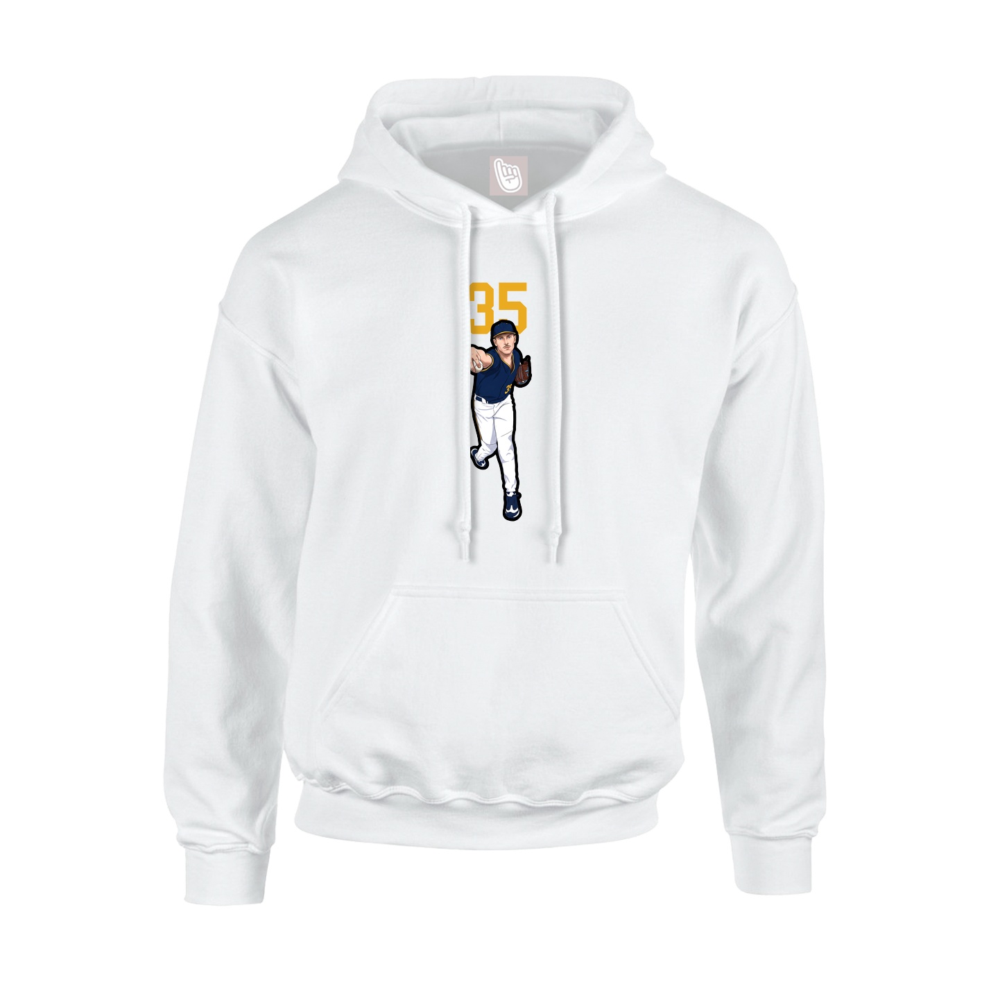 Youth Hoodie — Number Top in White