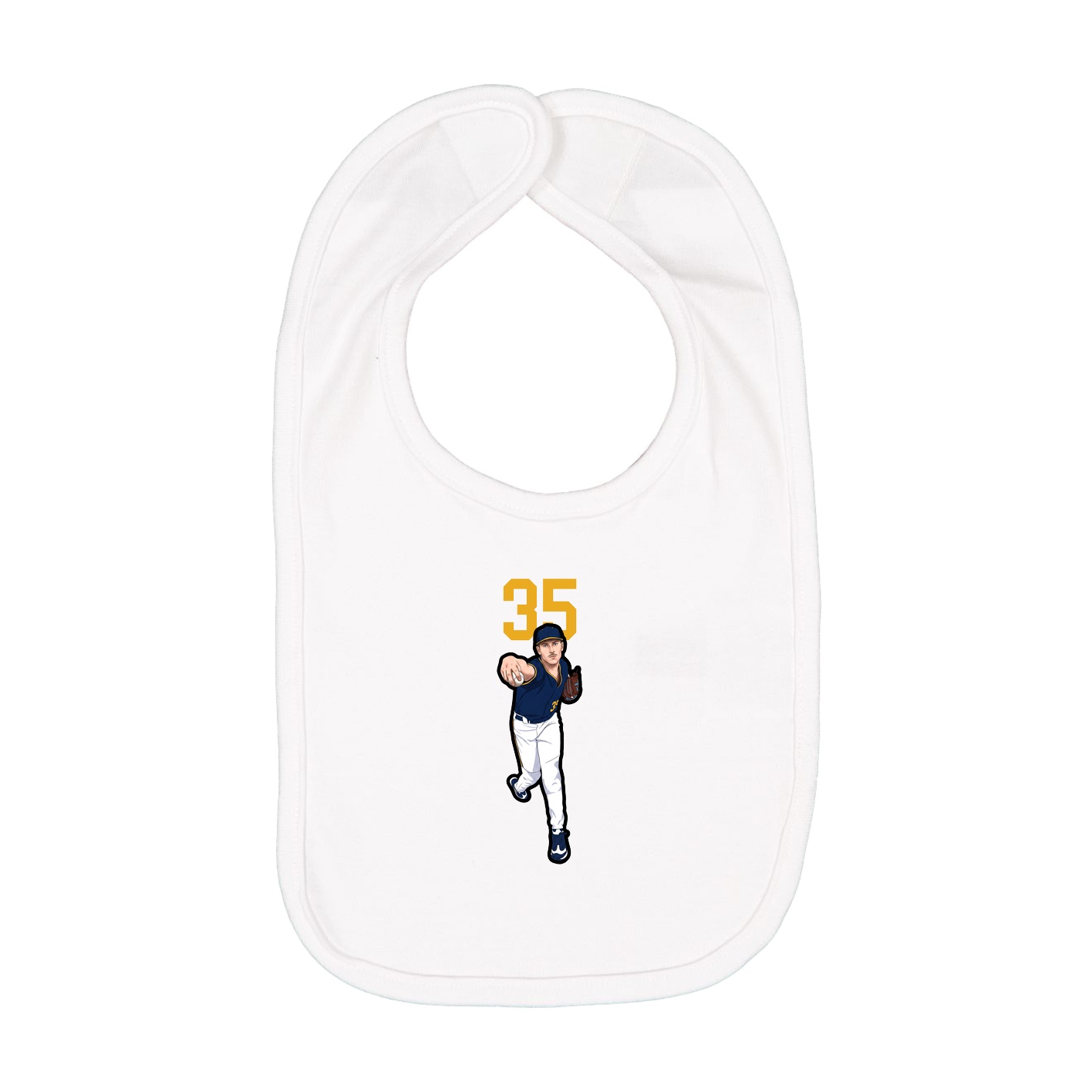 Infant Bib — Number Top in White