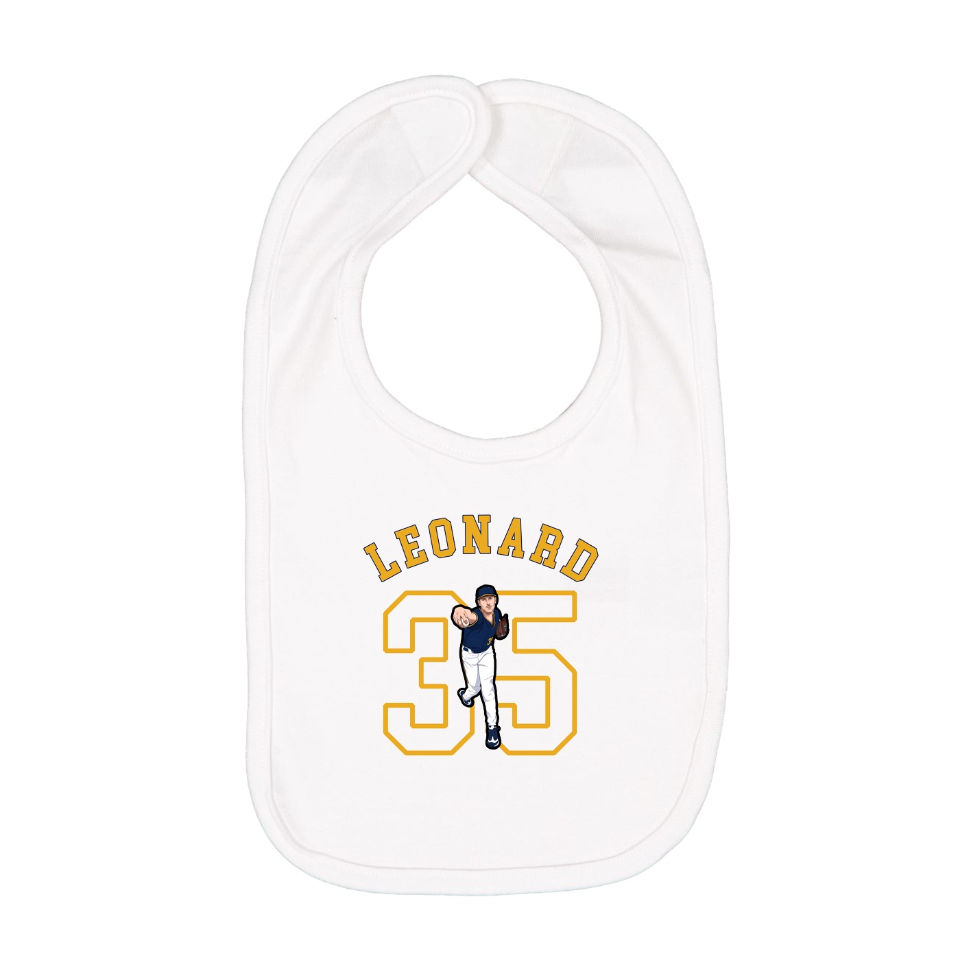 Infant Bib — Shirsey Arch in White