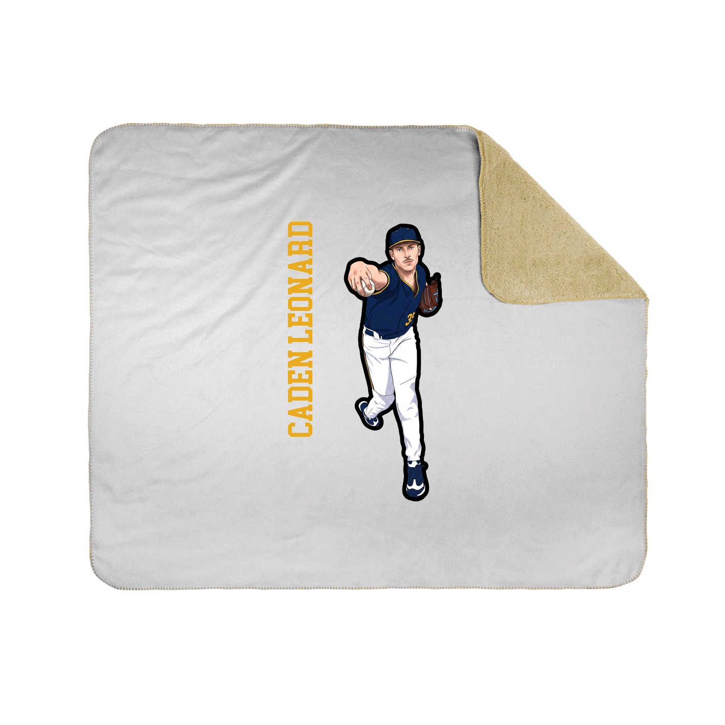 Throw Blanket — Name Vertical in White