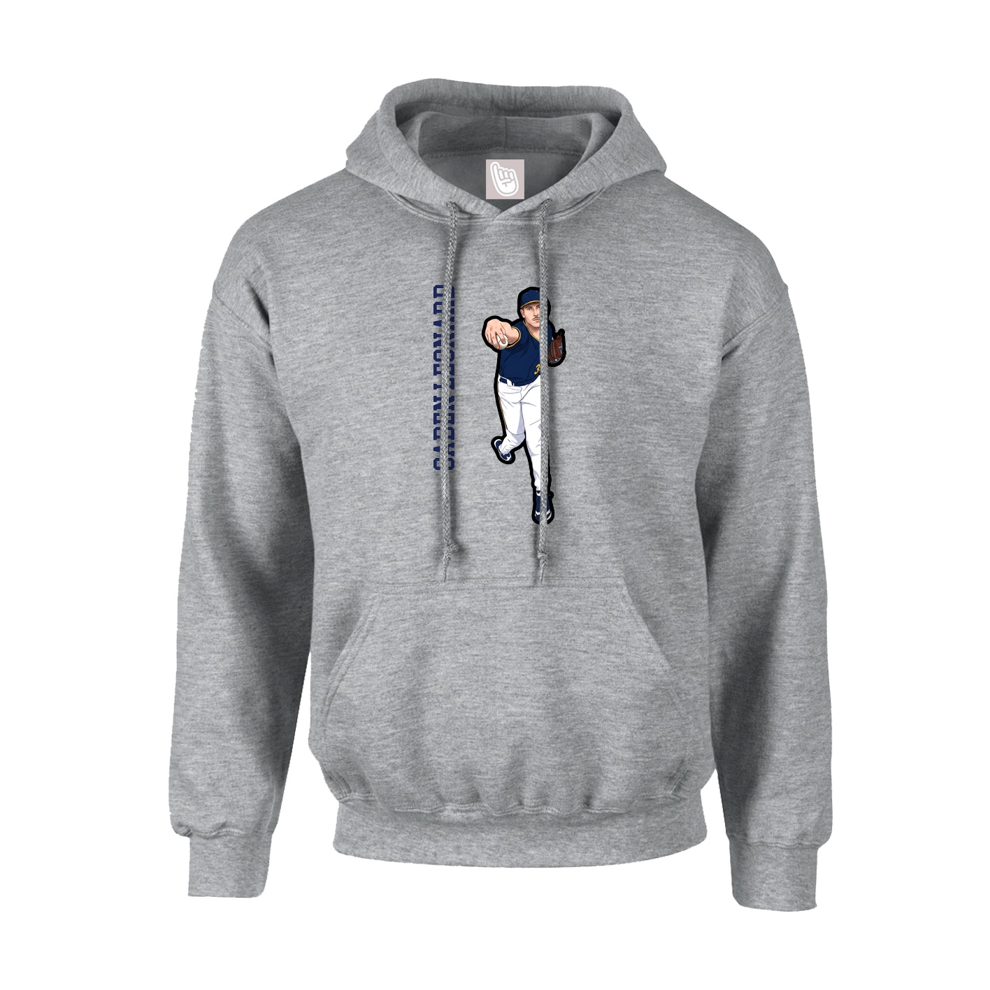 Hoodie — Name Vertical in Grey