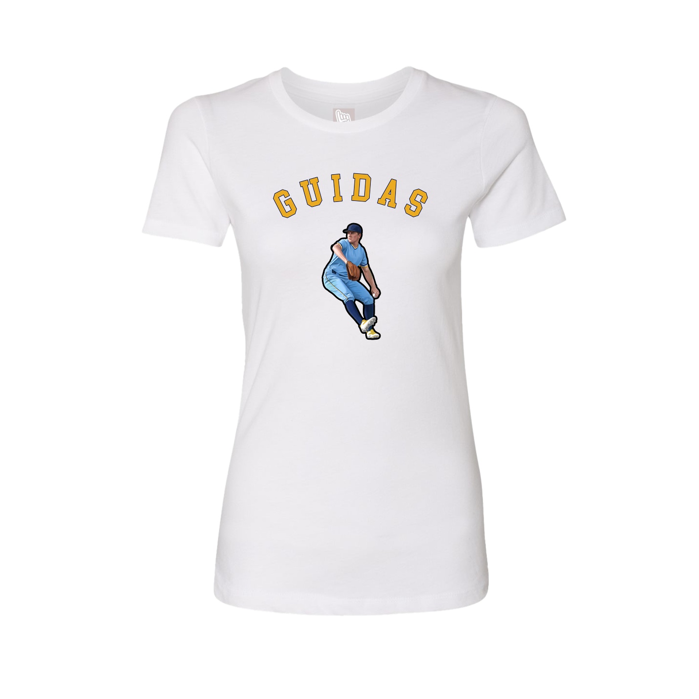 Fitted Women's Tee — Shirsey Arch in White