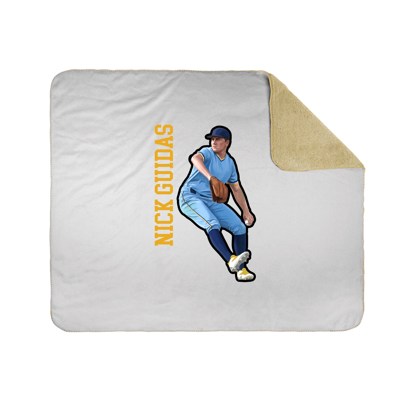 Throw Blanket — Name Vertical in White