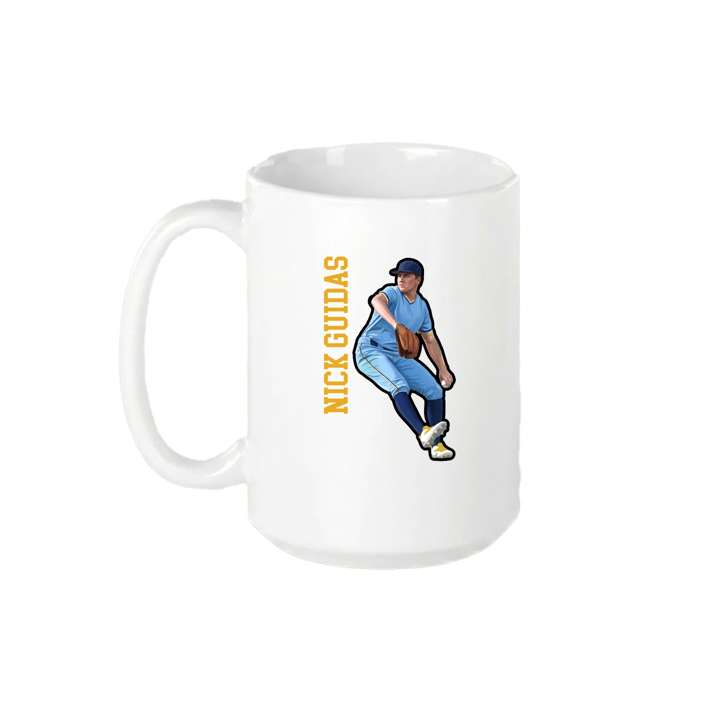 15oz Coffee Mug — Name Vertical in White