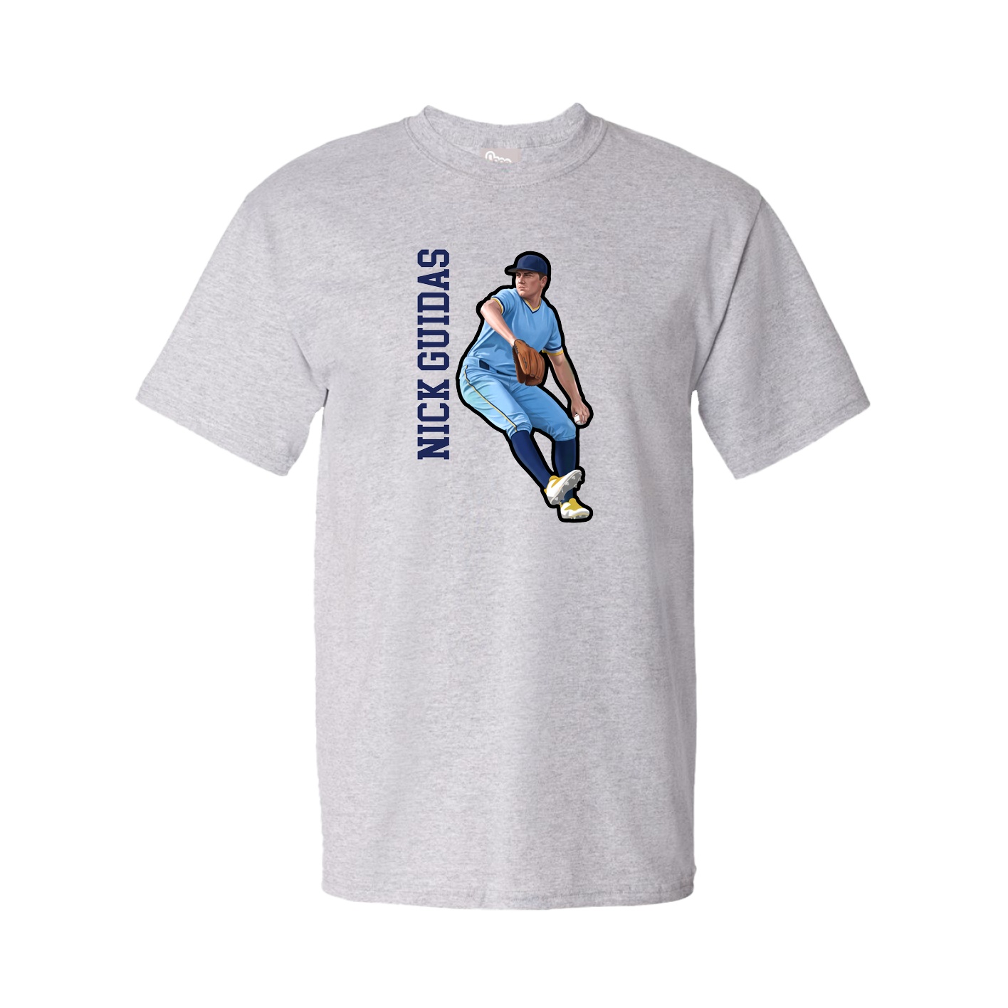 Youth Tee — Name Vertical in Grey