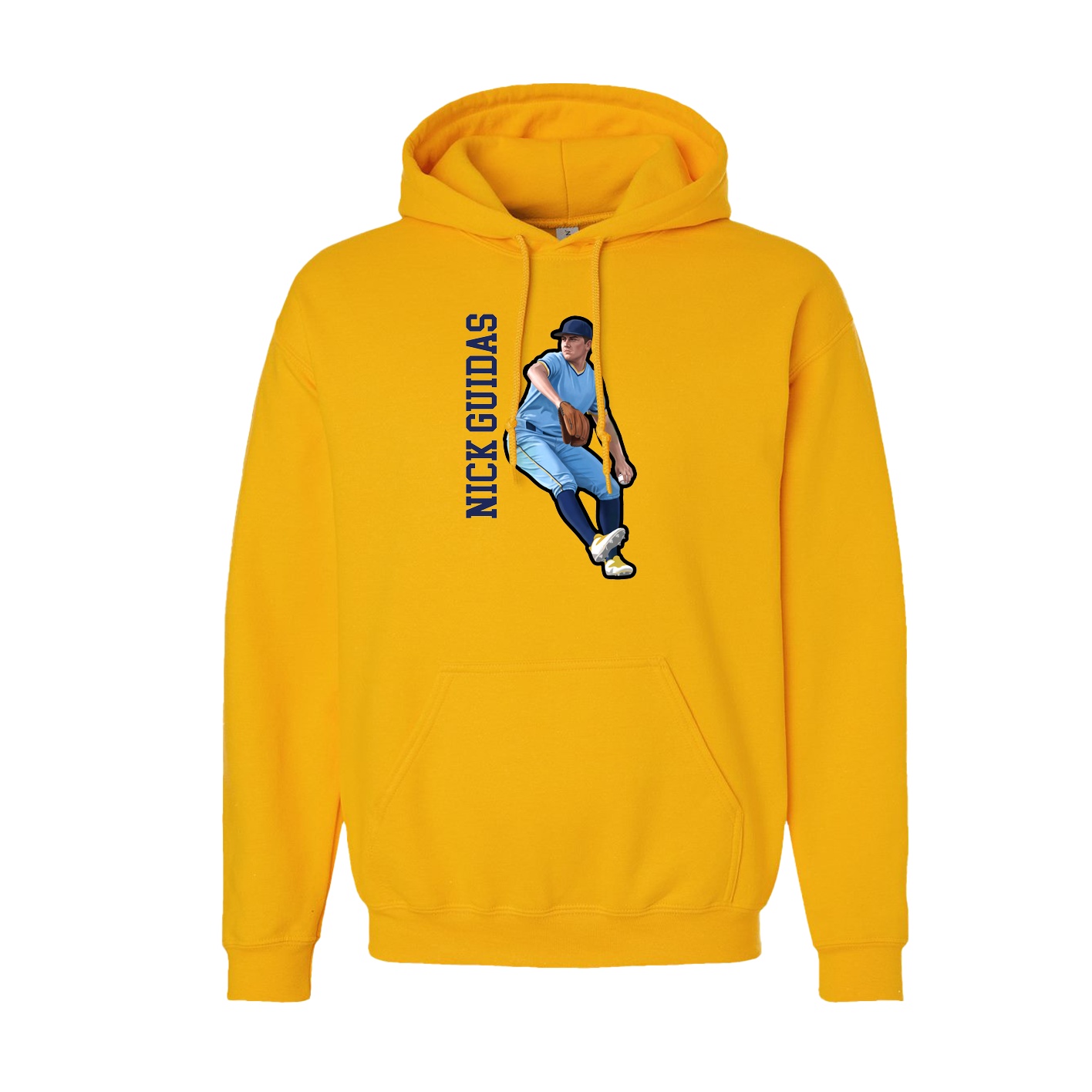 Hoodie — Name Vertical in Gold