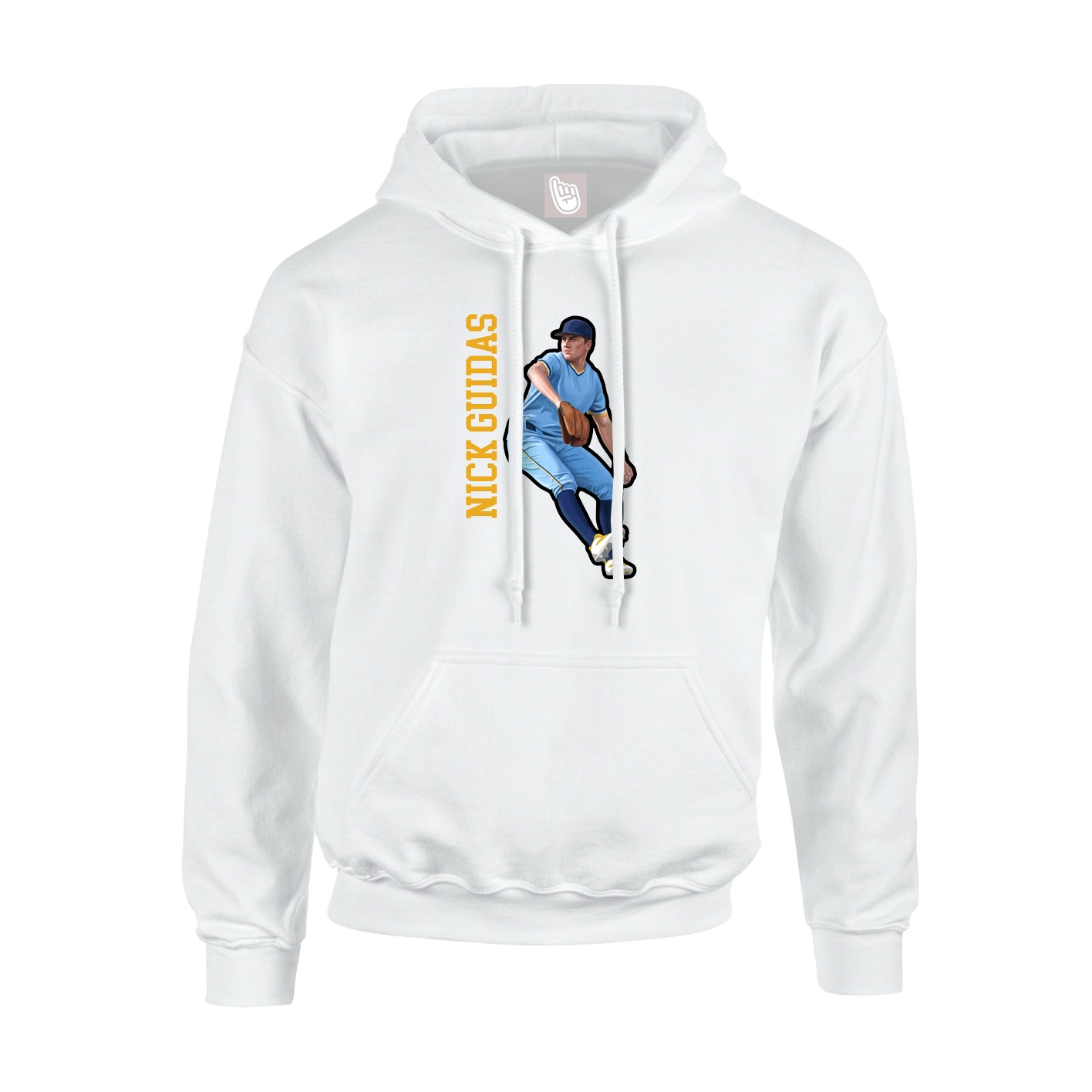 Hoodie — Name Vertical in White