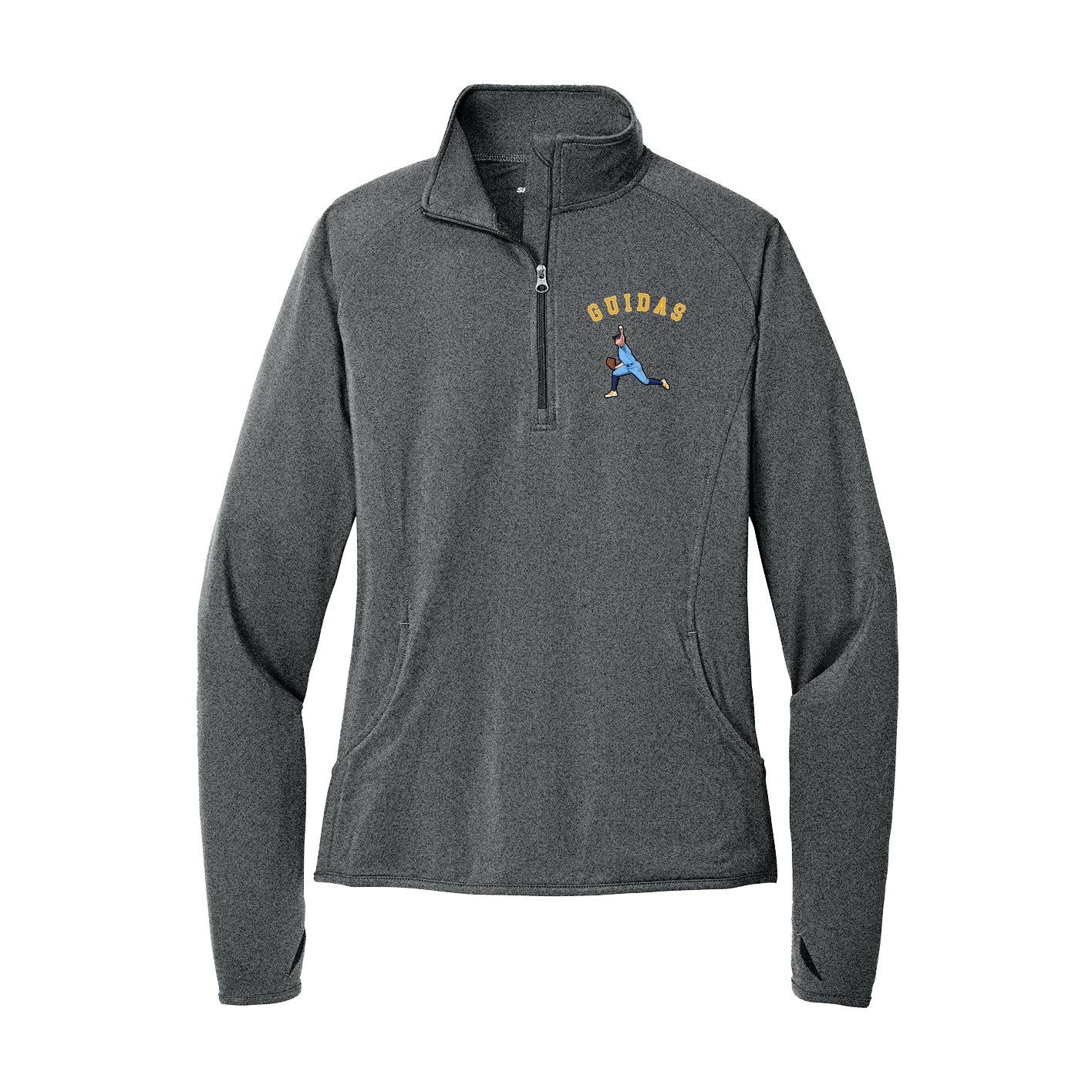 Women's Q-Zip Pullover — Shirsey Arch in Grey