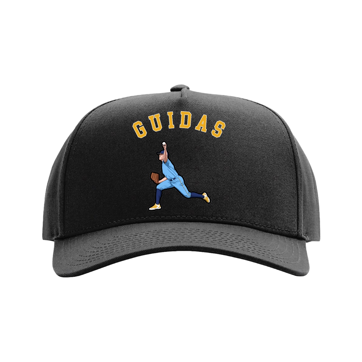 Full Fabric Five-Panel Champ Cap — Shirsey Arch in Black