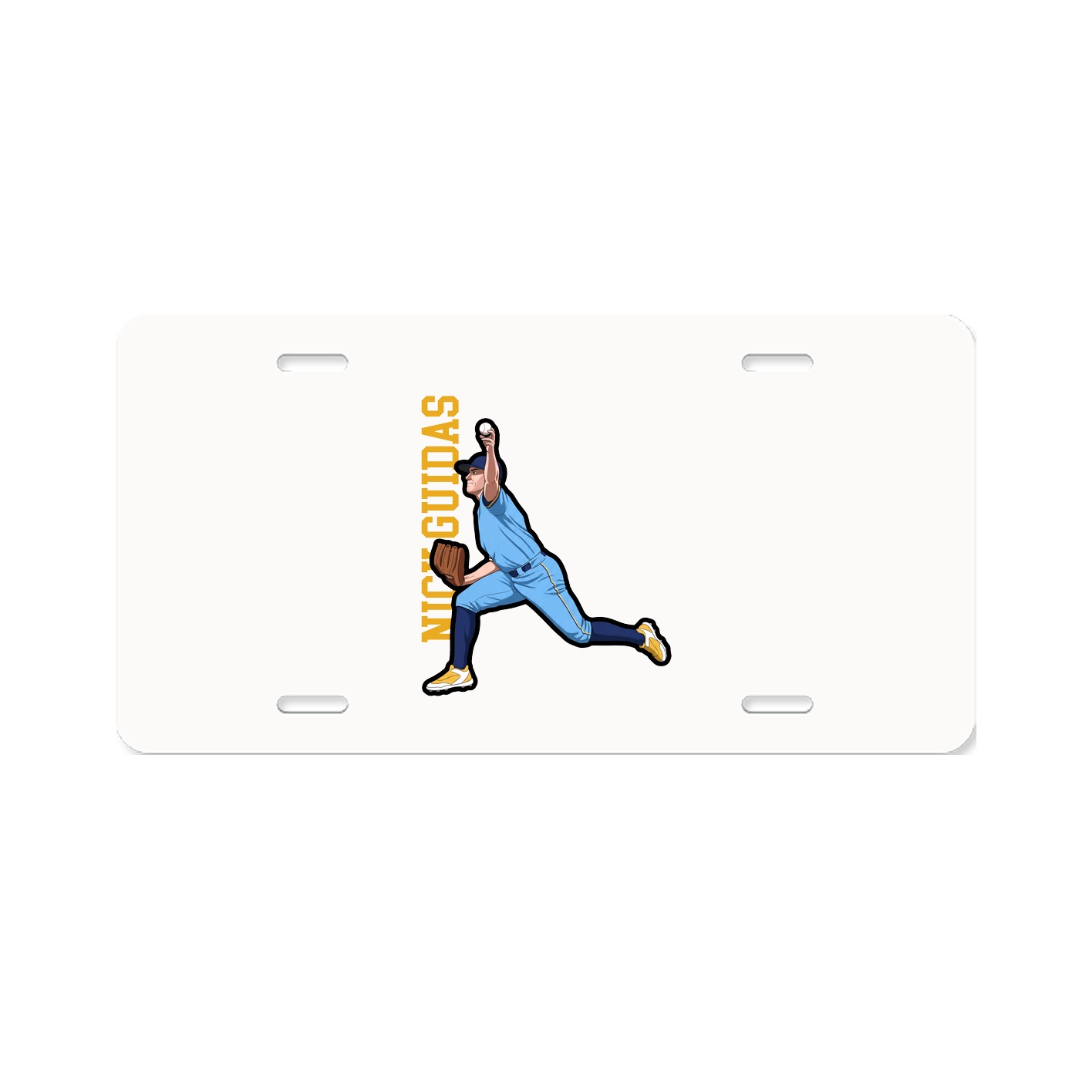 License Plate — Name Vertical in Classic