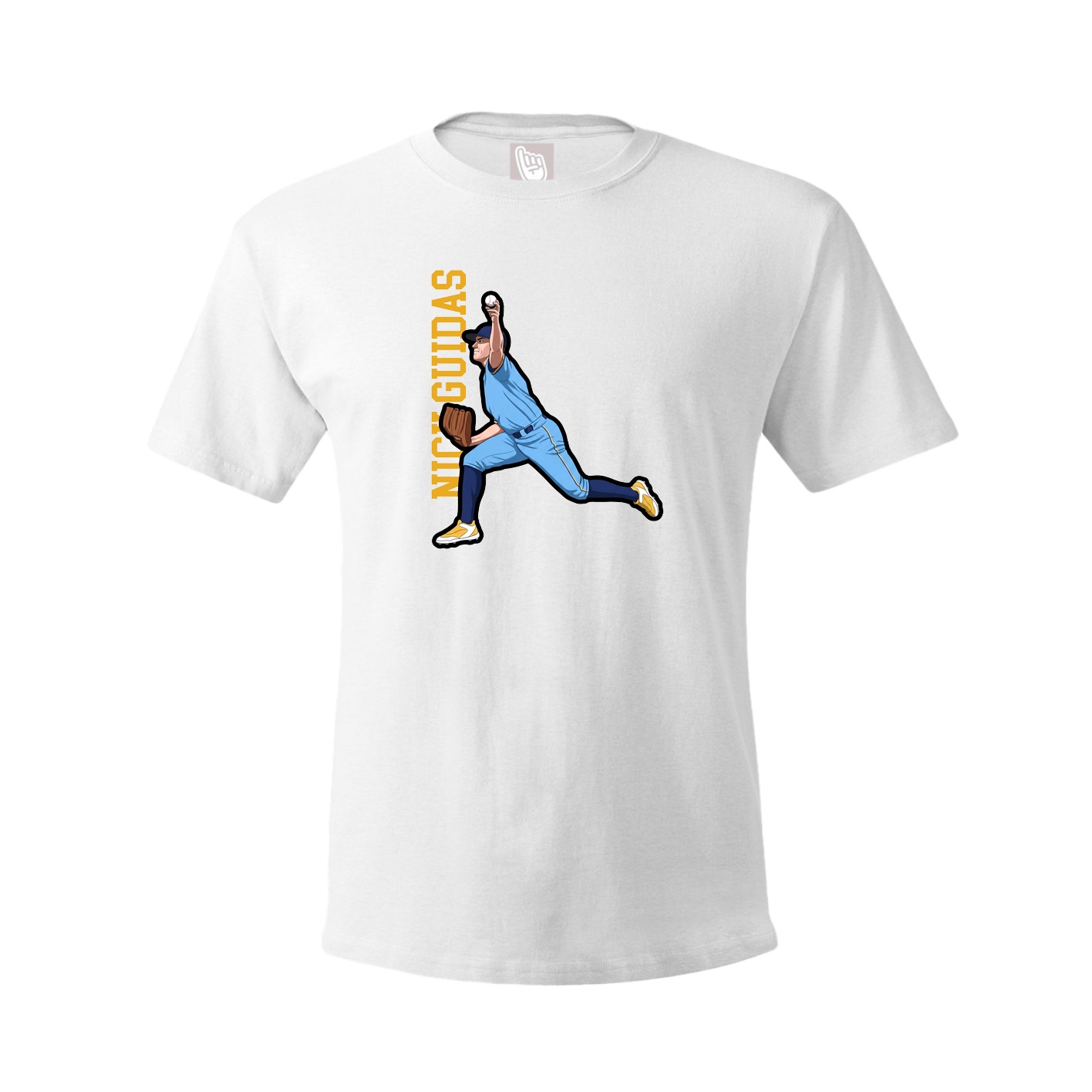 Tee — Name Vertical in White