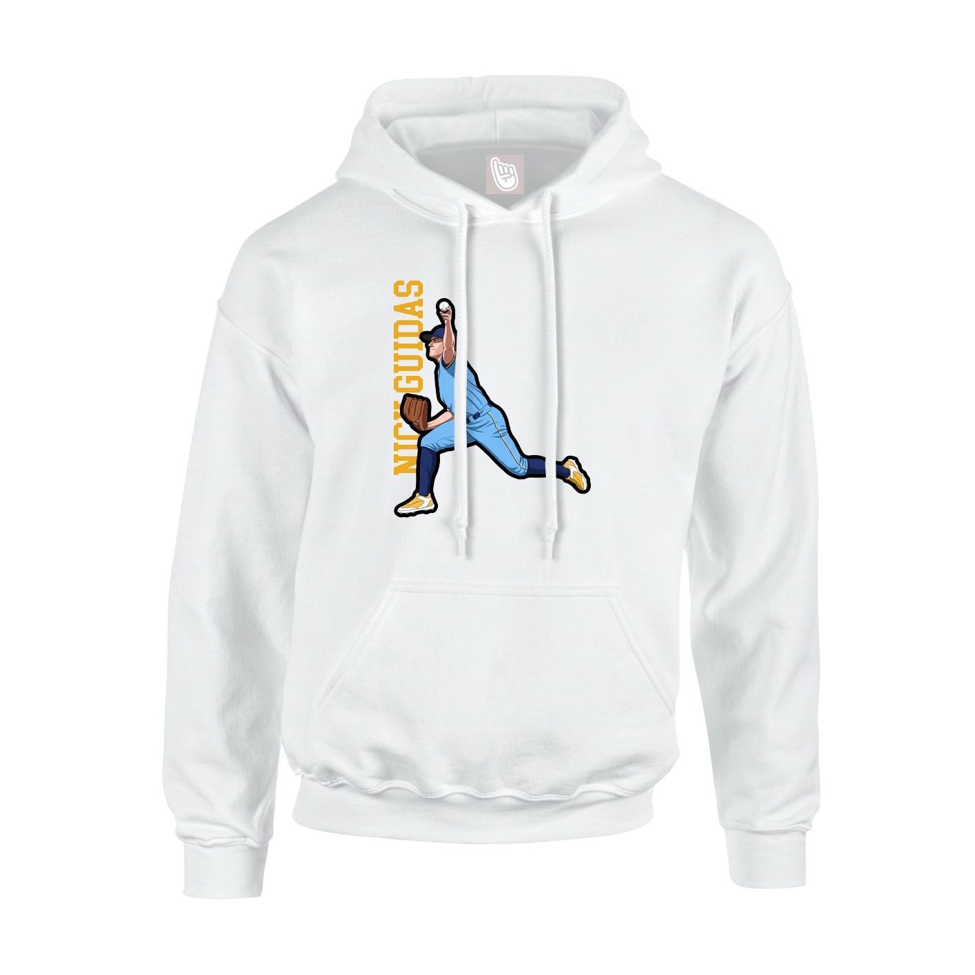 Hoodie — Name Vertical in White
