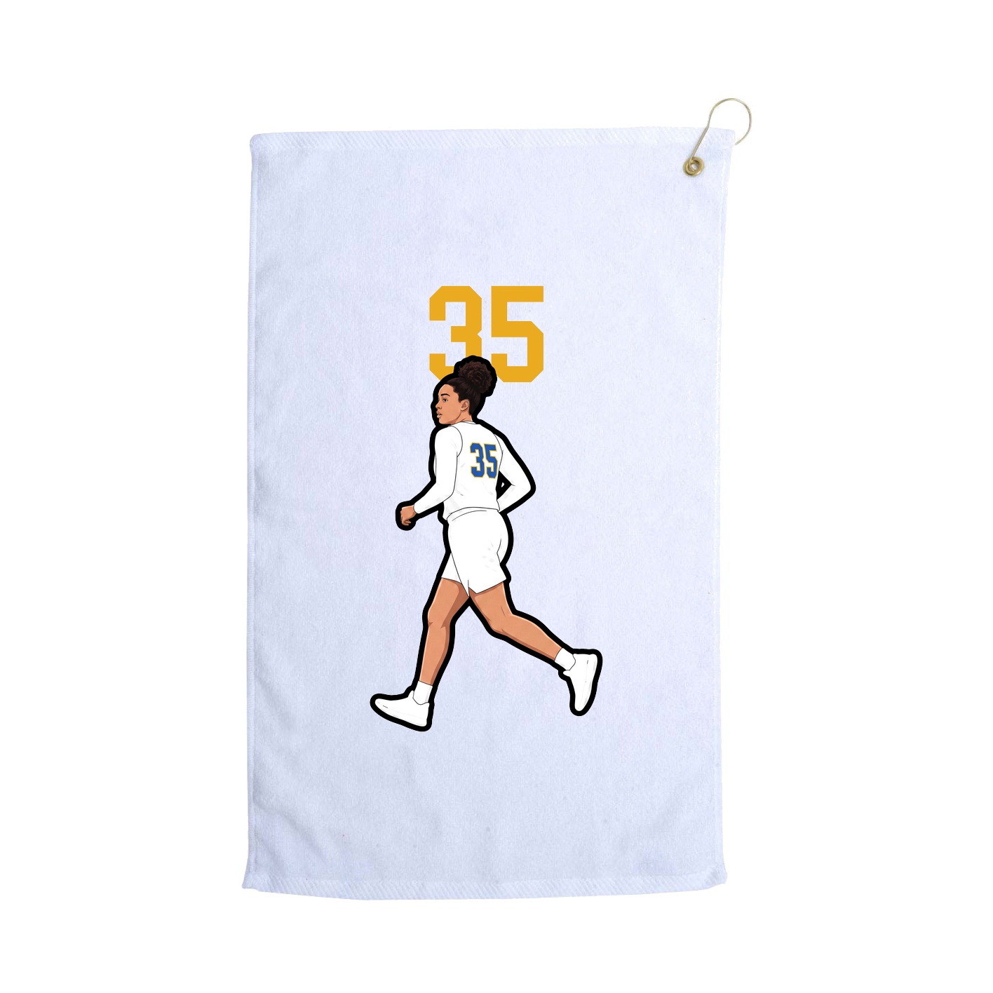 Golf Towel — Number Top in White