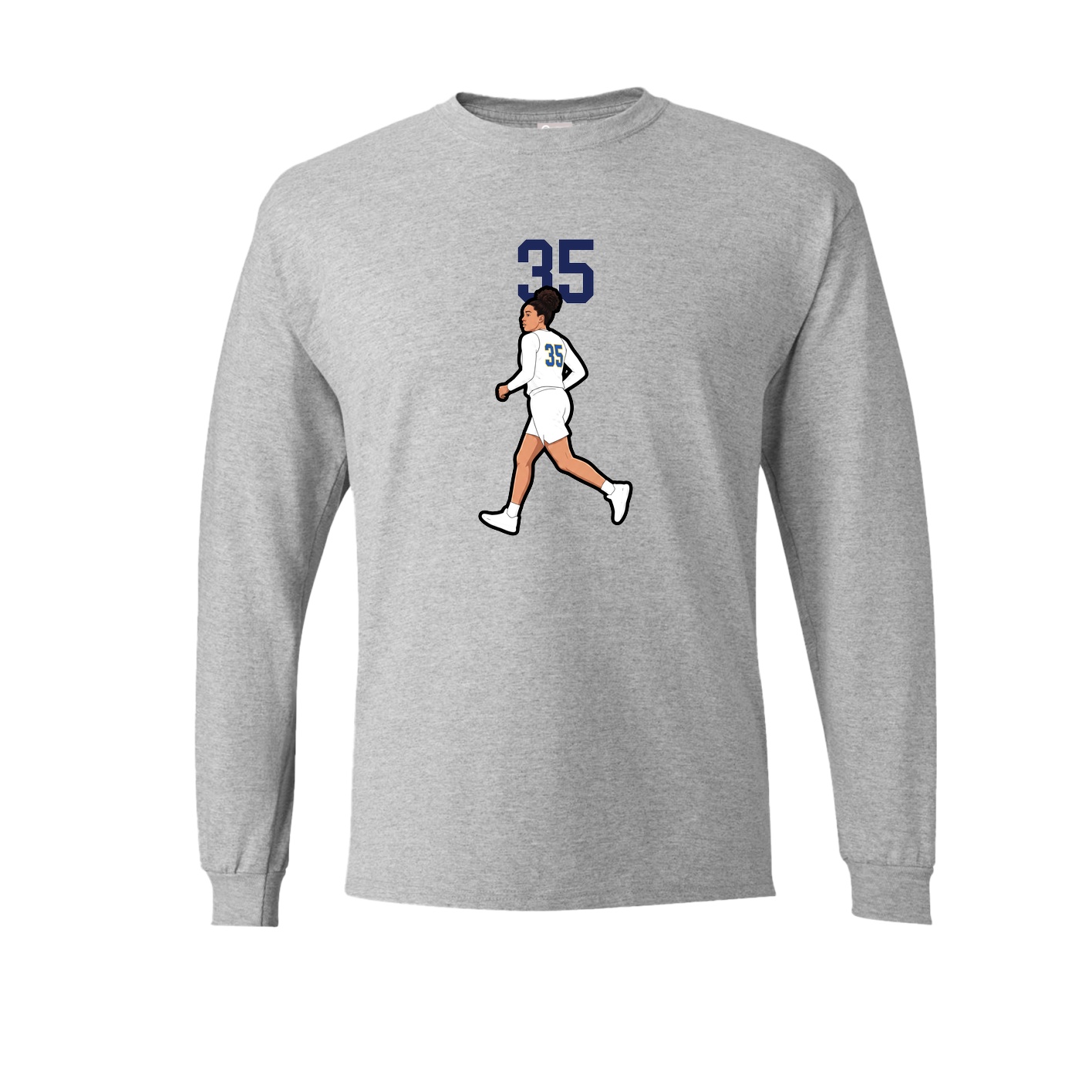 Long Sleeve Tee — Number Top in Grey