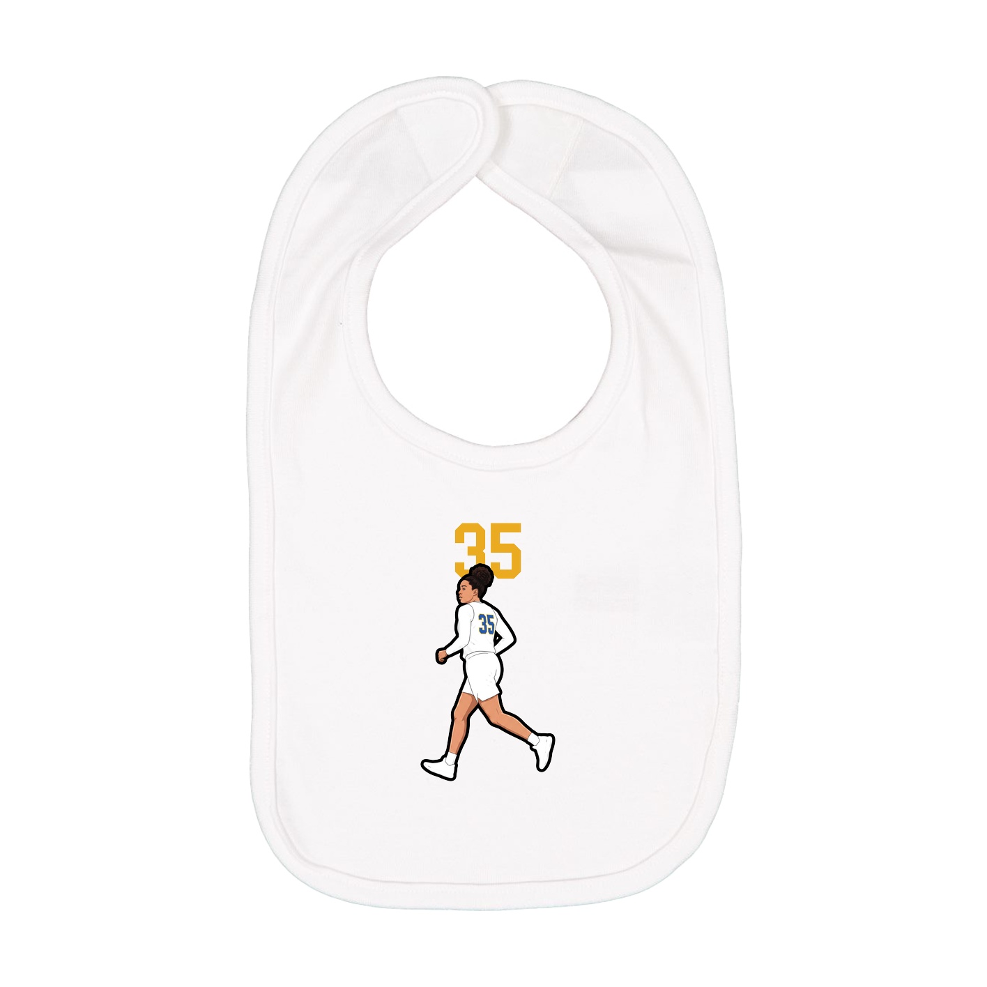 Infant Bib — Number Top in White