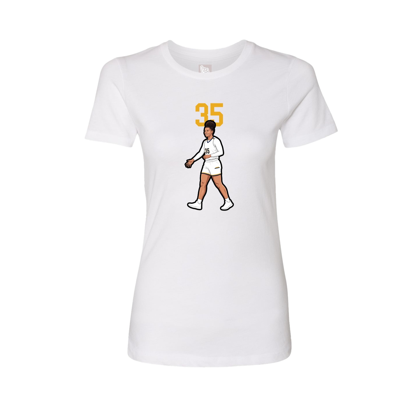 Fitted Women's Tee — Number Top in White