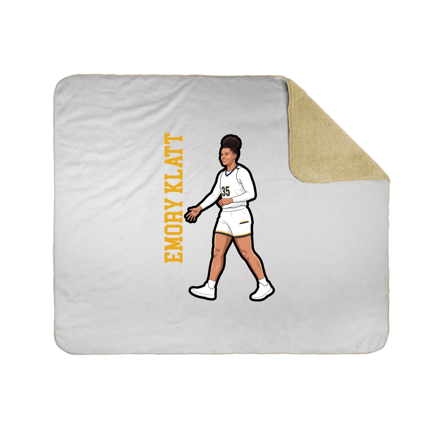 Throw Blanket — Name Vertical in White