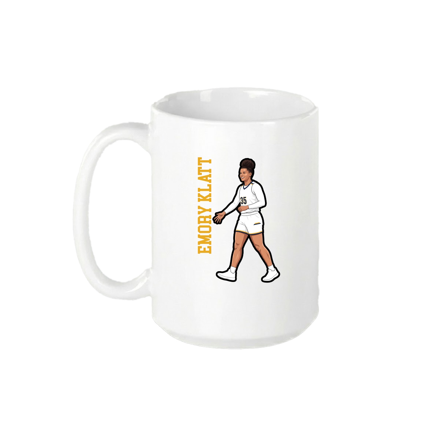 15oz Coffee Mug — Name Vertical in White