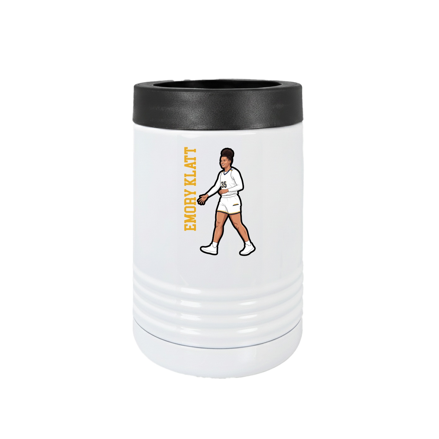 Beverage Holder — Name Vertical in White