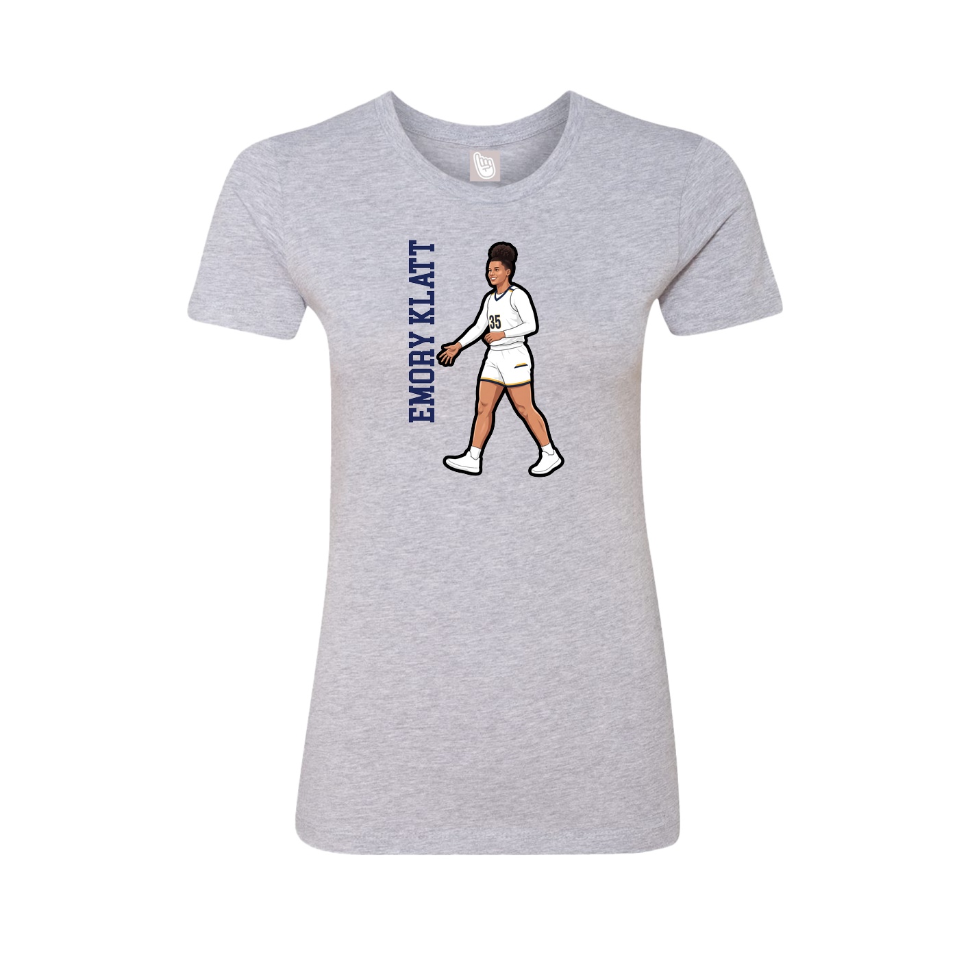 Fitted Women's Tee — Name Vertical in Grey