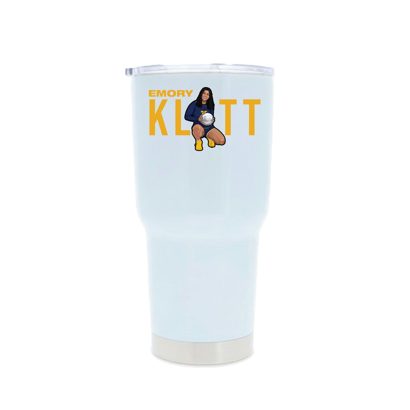 30oz Stainless Steel Tumbler — Player Name in White