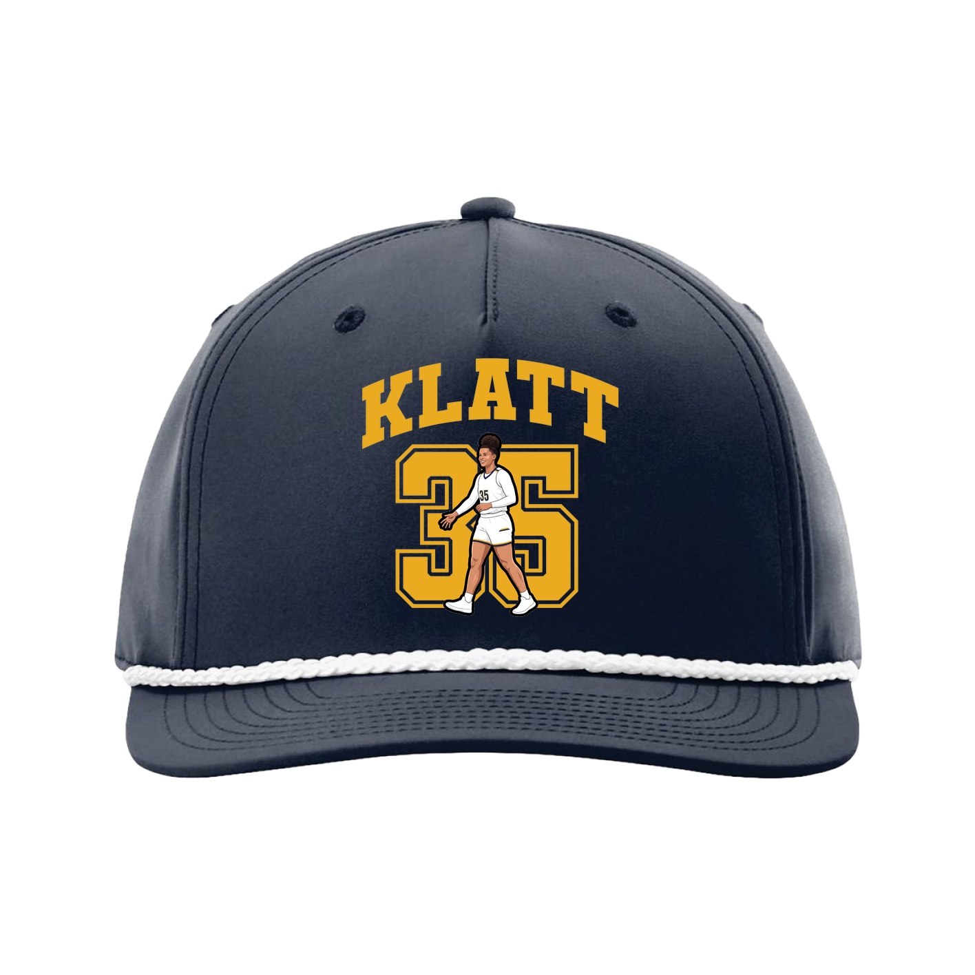 Five-Panel Classic Rope Cap — Number in Navy