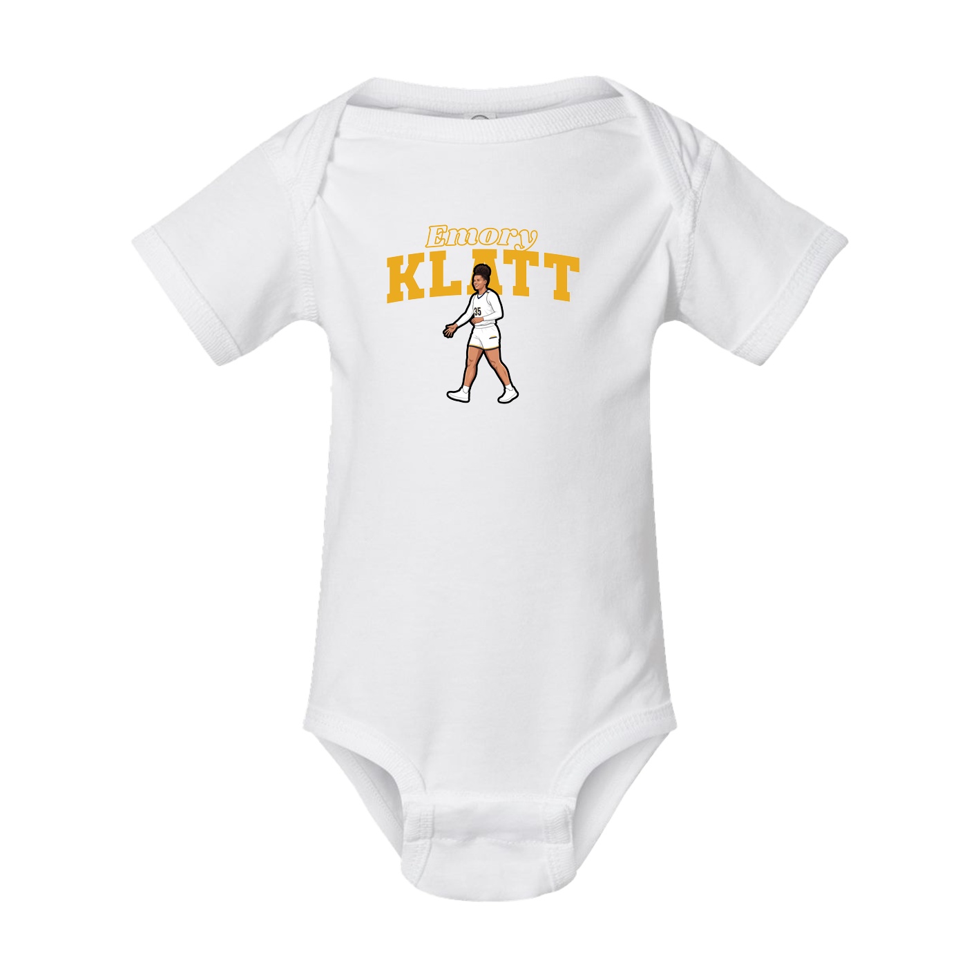 Baby Onesie — Name Arch in White