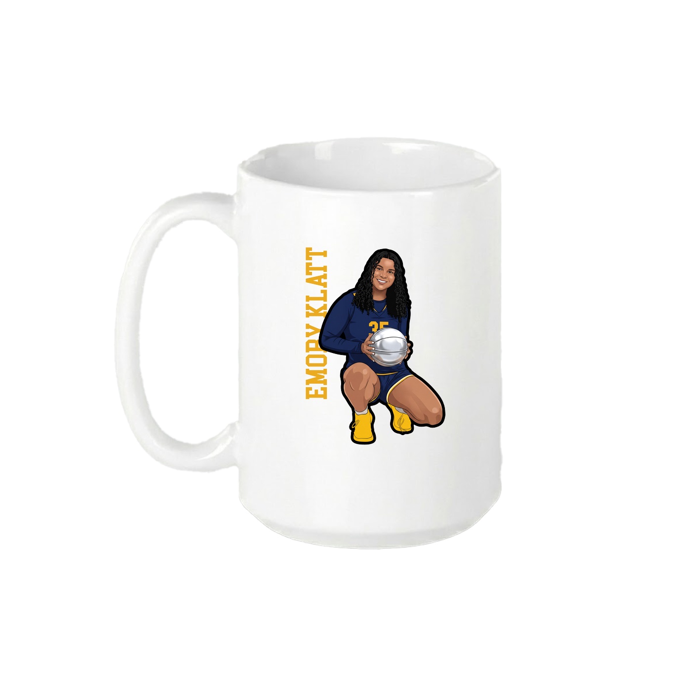 15oz Coffee Mug — Name Vertical in White