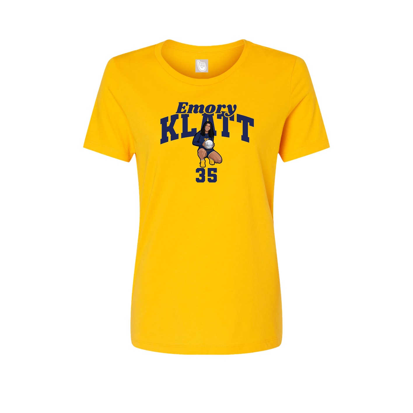 Fitted Women's Tee — Signature Arch in Gold