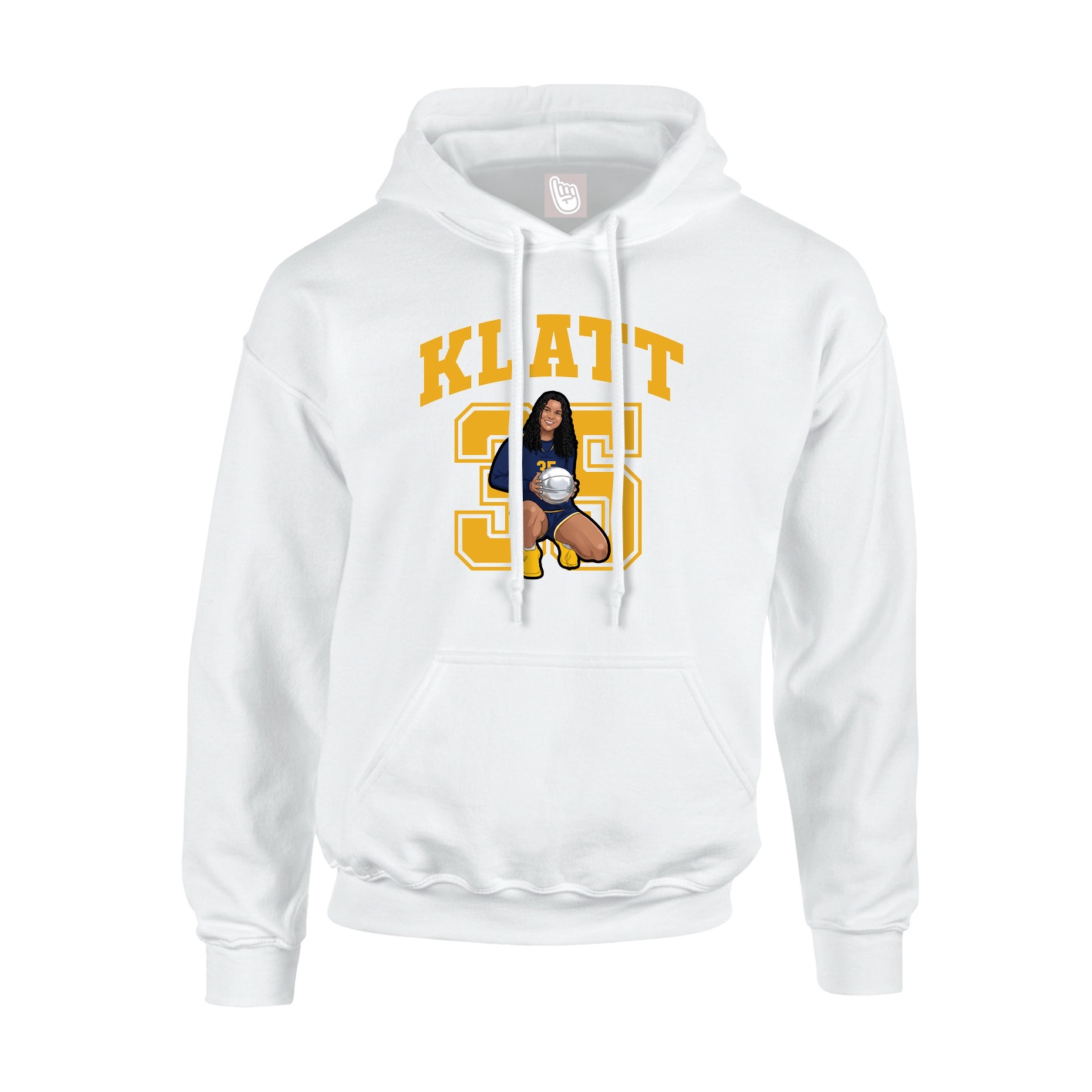 Youth Hoodie — Number in White
