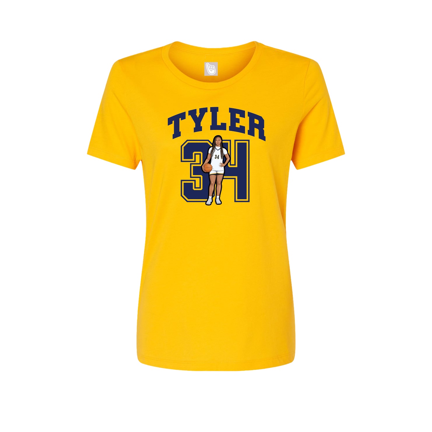 Fitted Women's Tee — Number in Gold