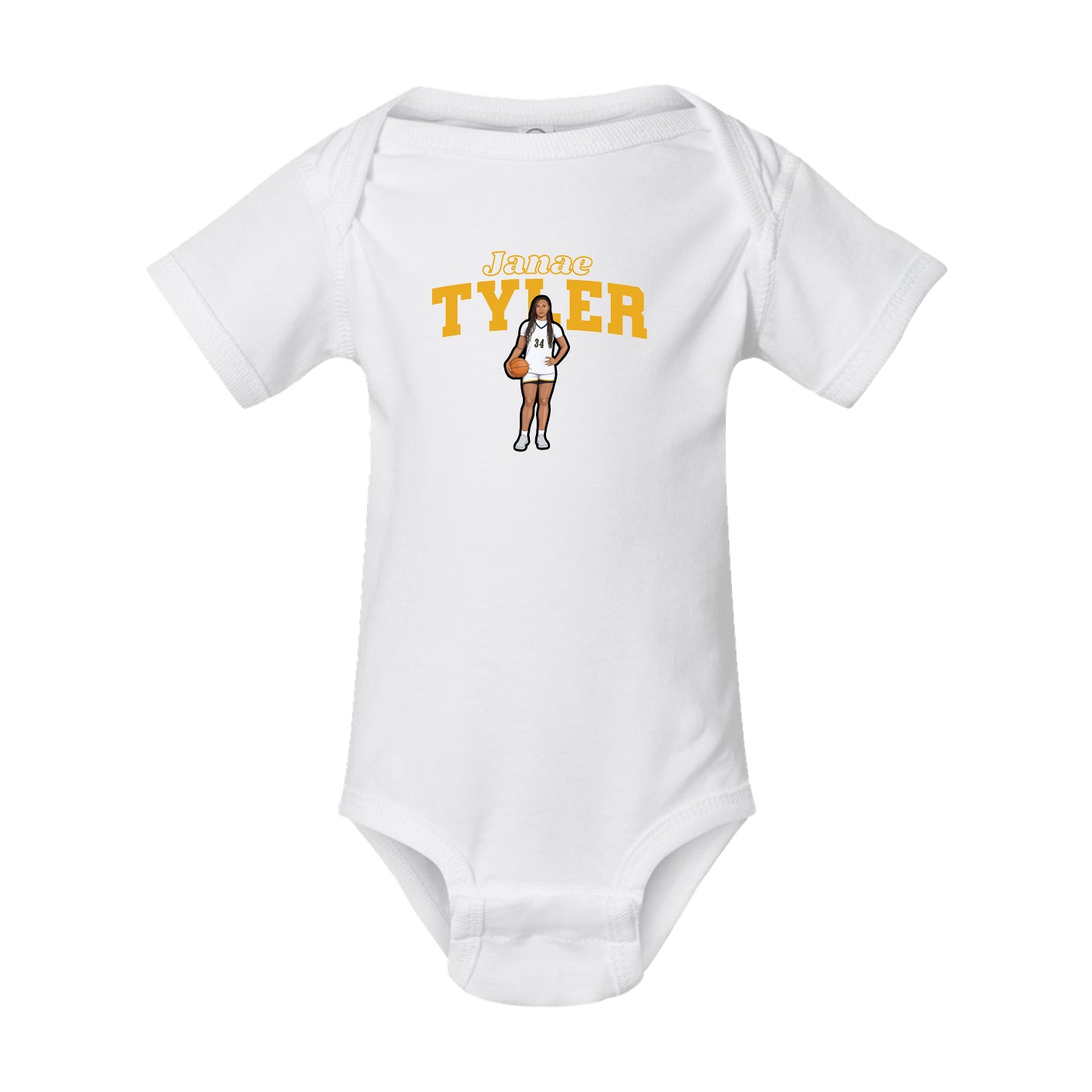 Baby Onesie — Name Arch in White