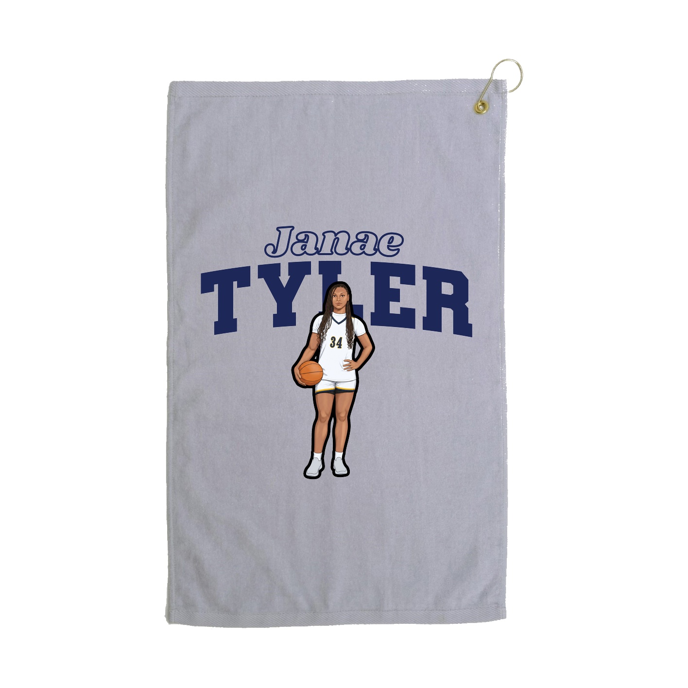 Golf Towel — Name Arch in Grey