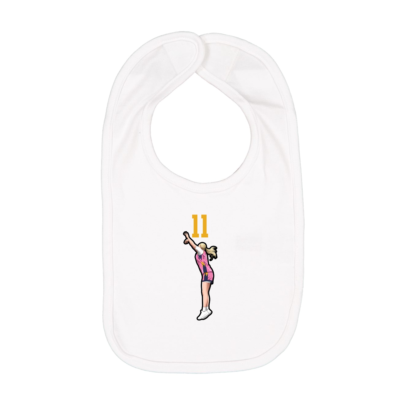 Infant Bib — Number Top in White