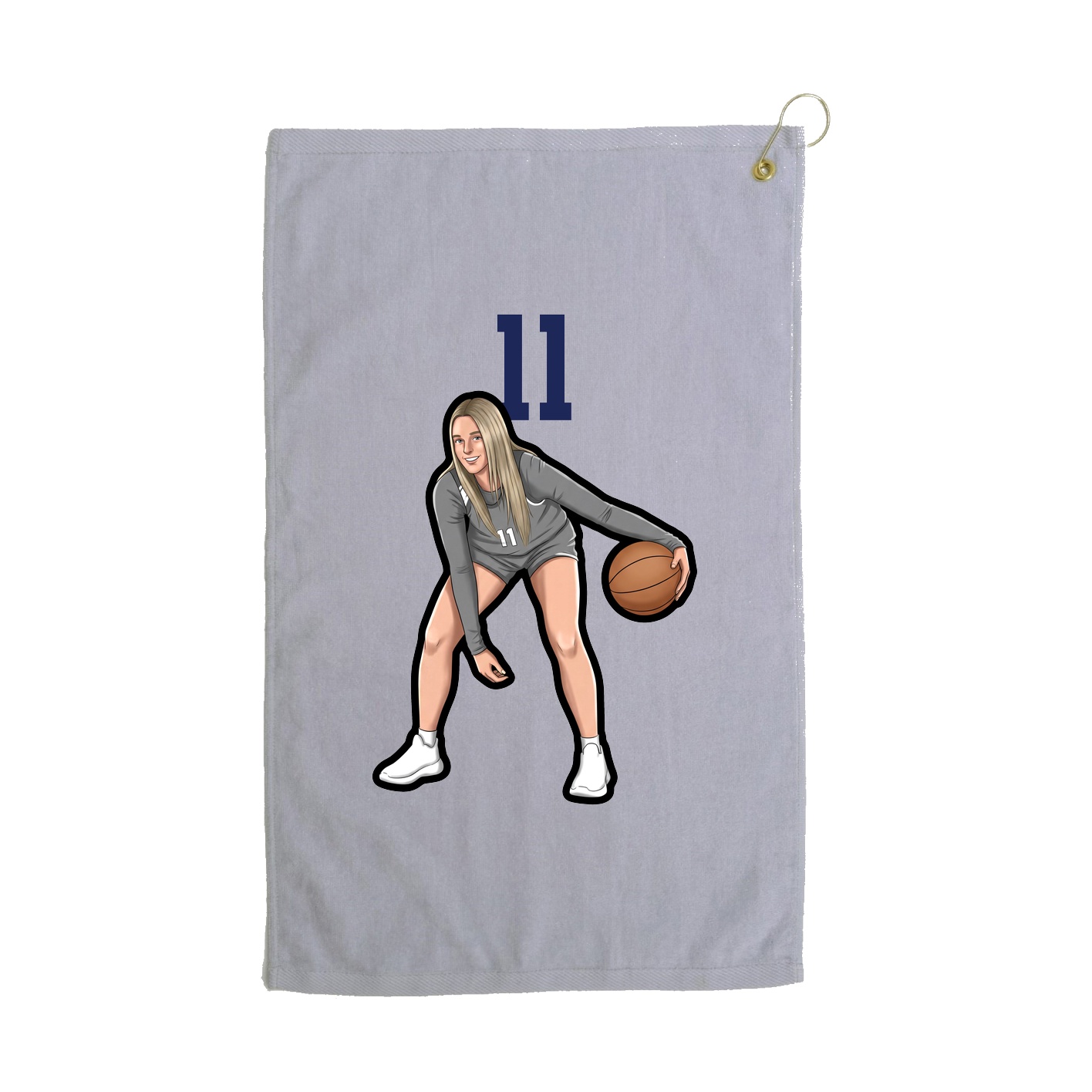 Golf Towel — Number Top in Grey