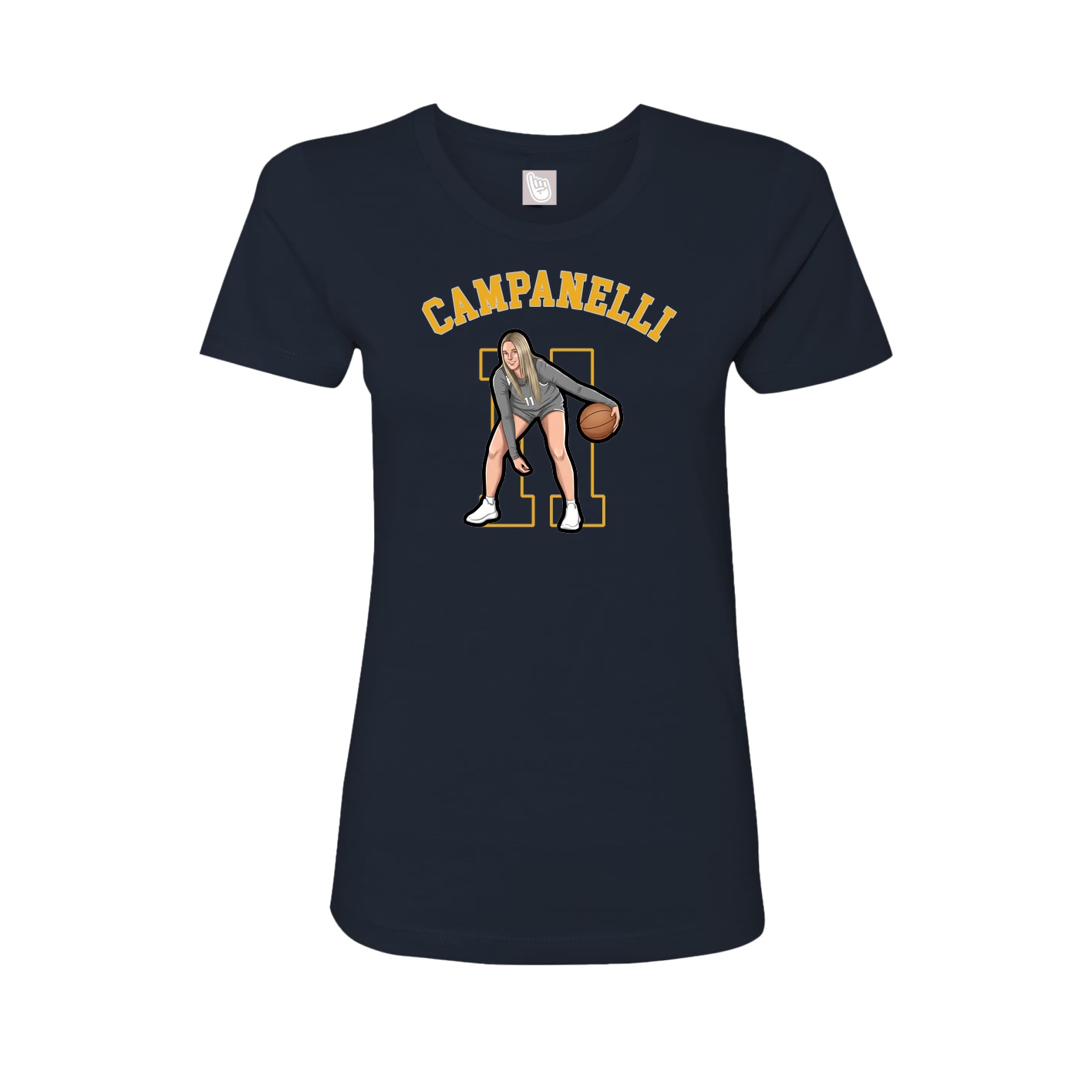Fitted Women's Tee — Shirsey Arch in Navy