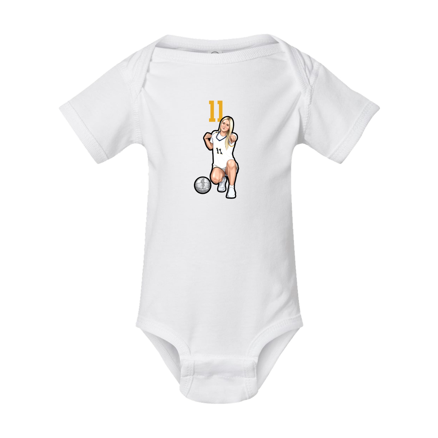 Baby Onesie — Number Top in White