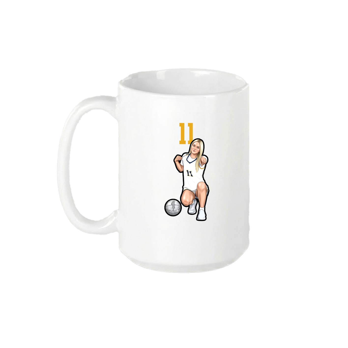 15oz Coffee Mug — Number Top in White
