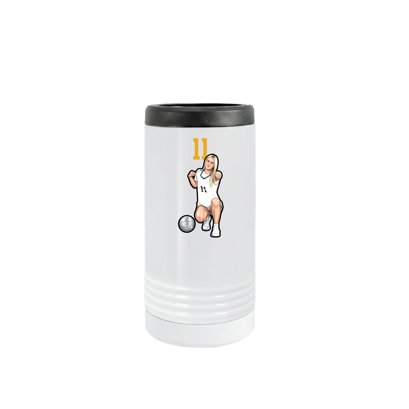 Slim Beverage Holder — Number Top in White