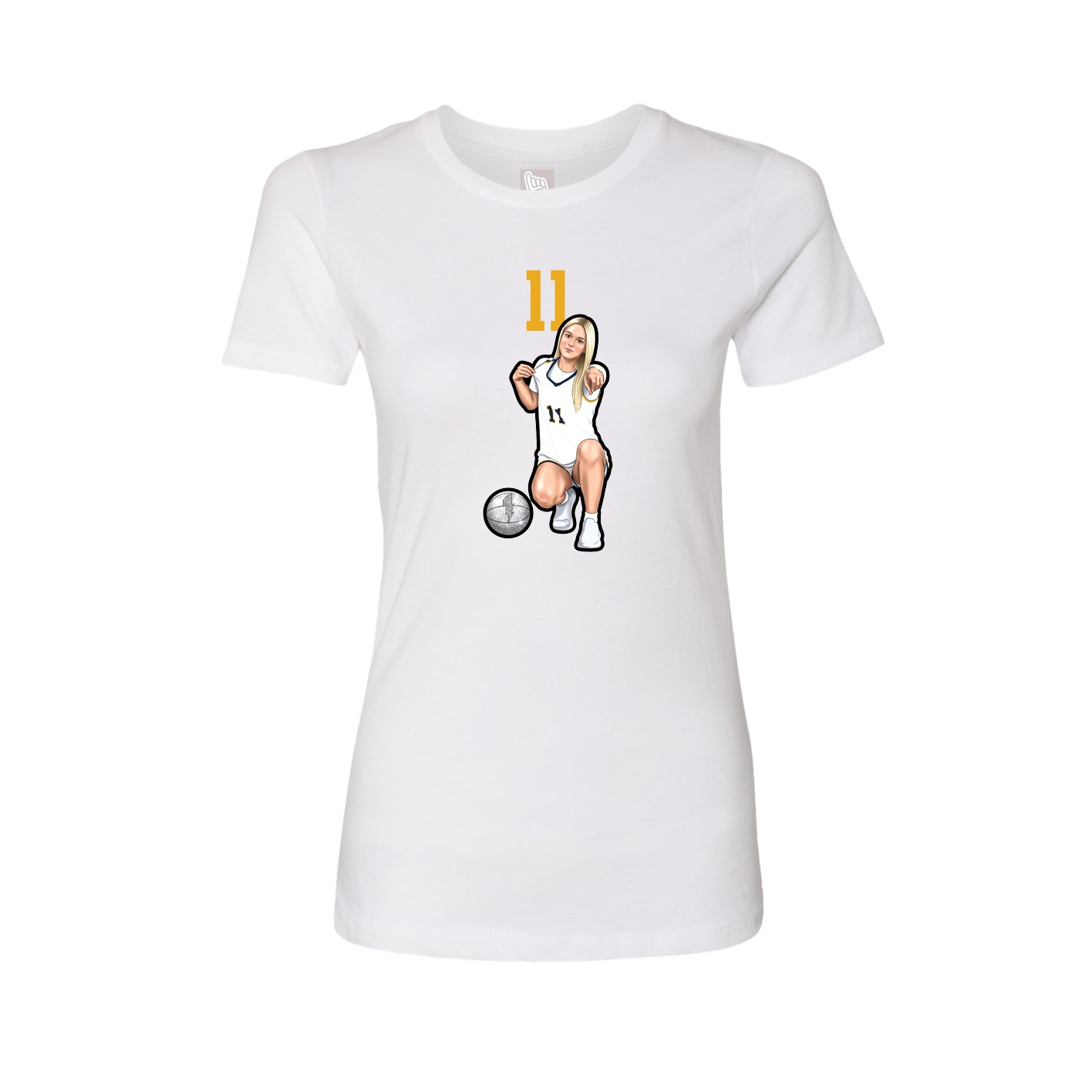 Fitted Women's Tee — Number Top in White
