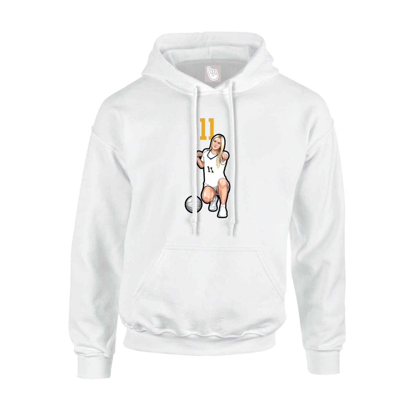 Hoodie — Number Top in White