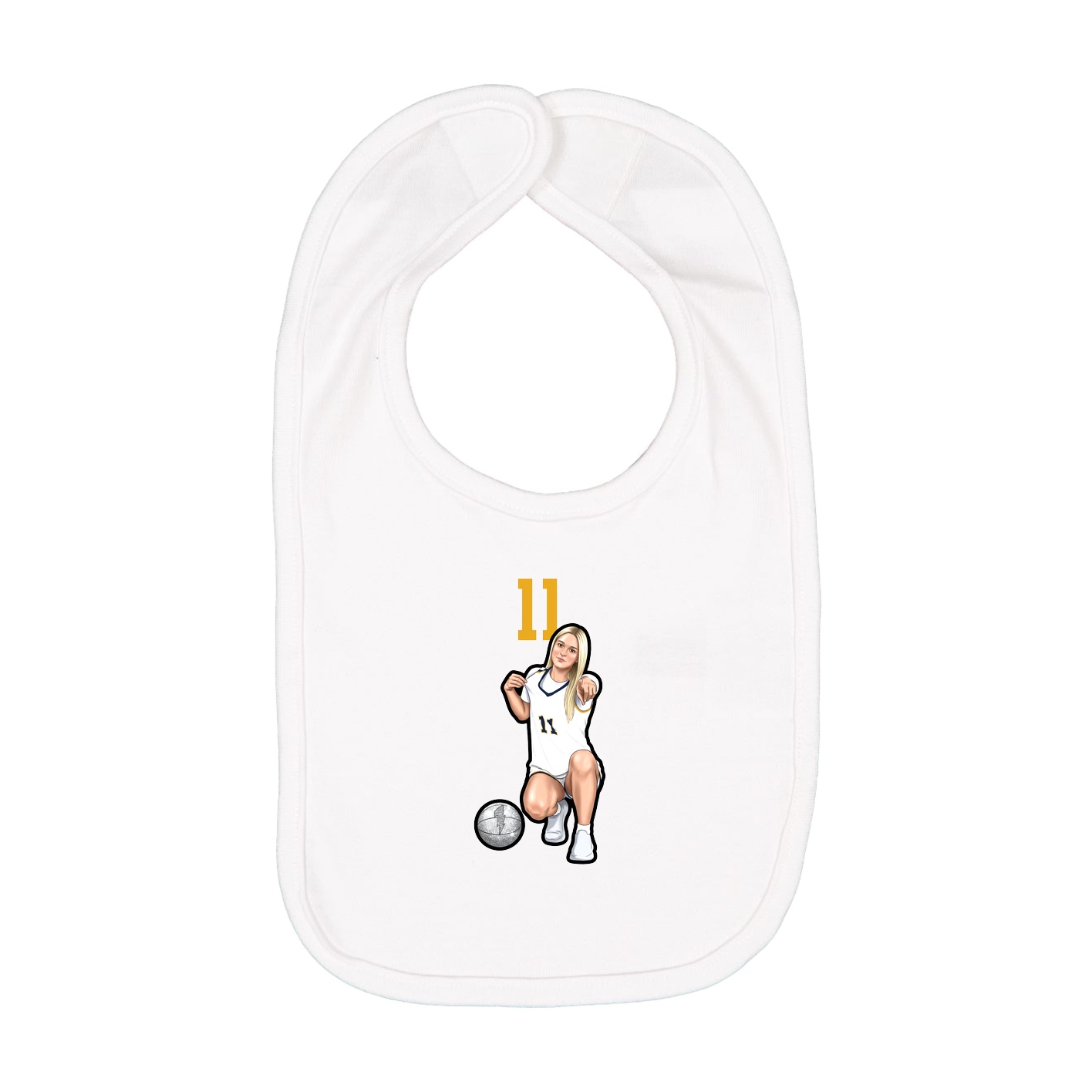 Infant Bib — Number Top in White