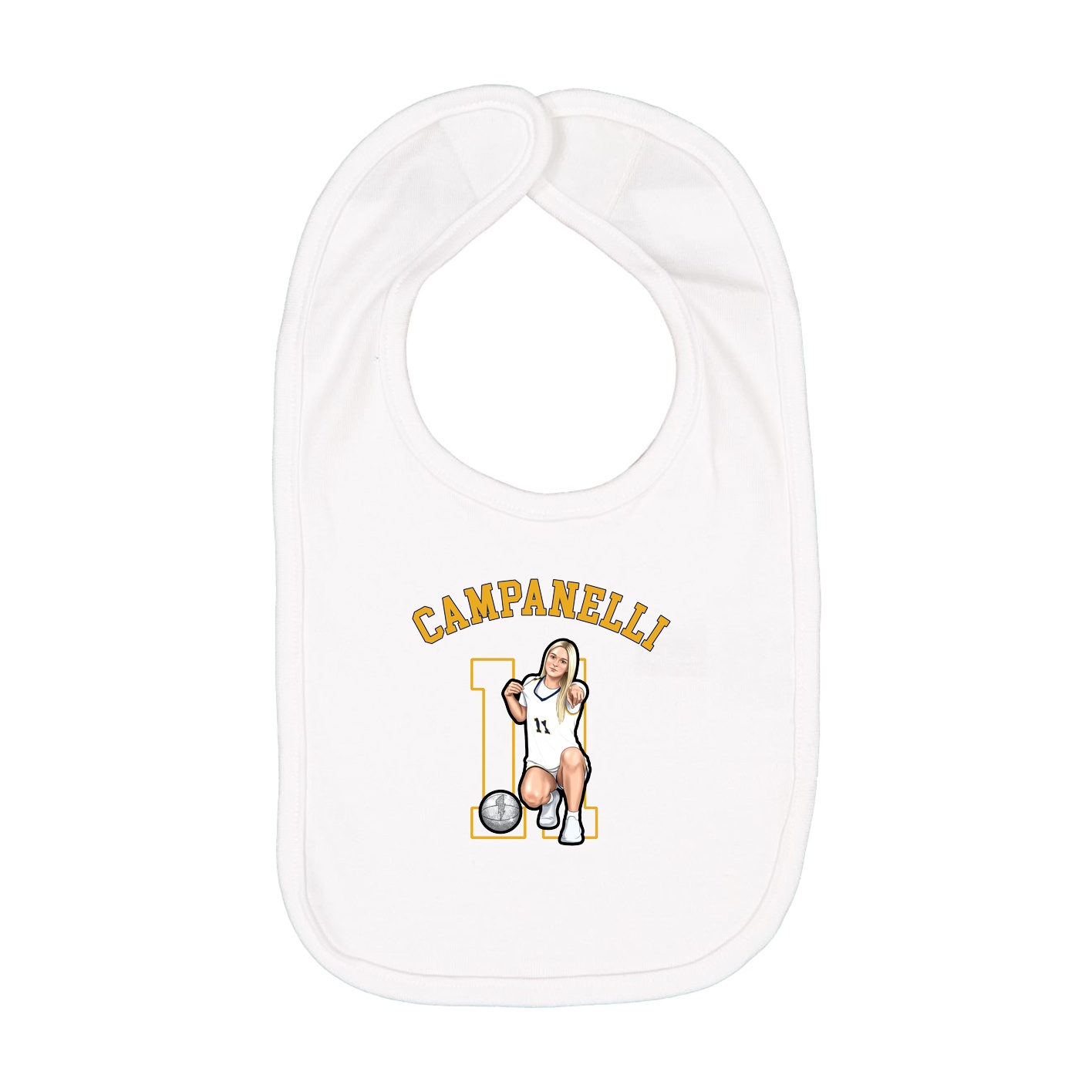 Infant Bib — Shirsey Arch in White